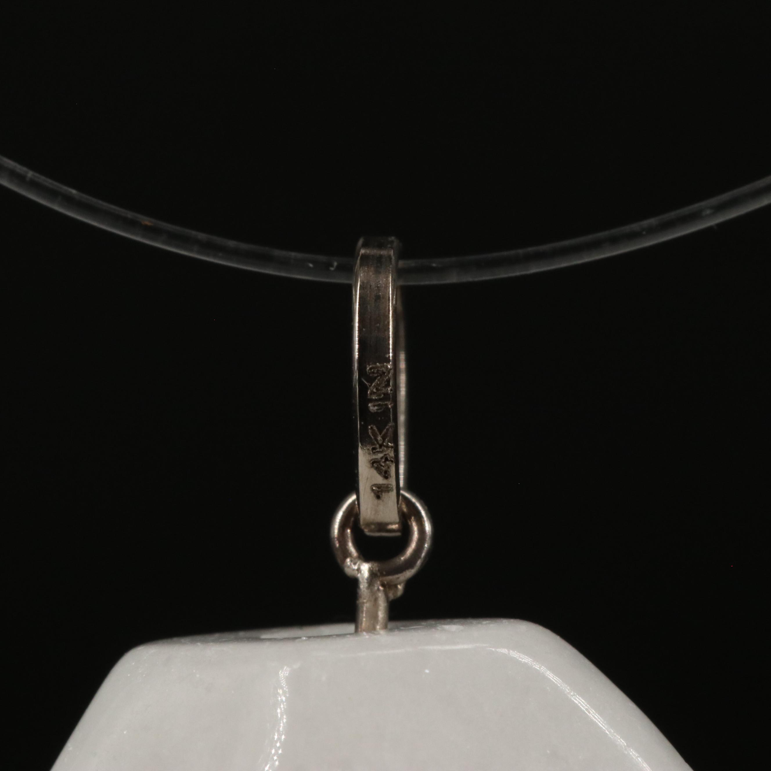 14K Quartzite Drop Pendant