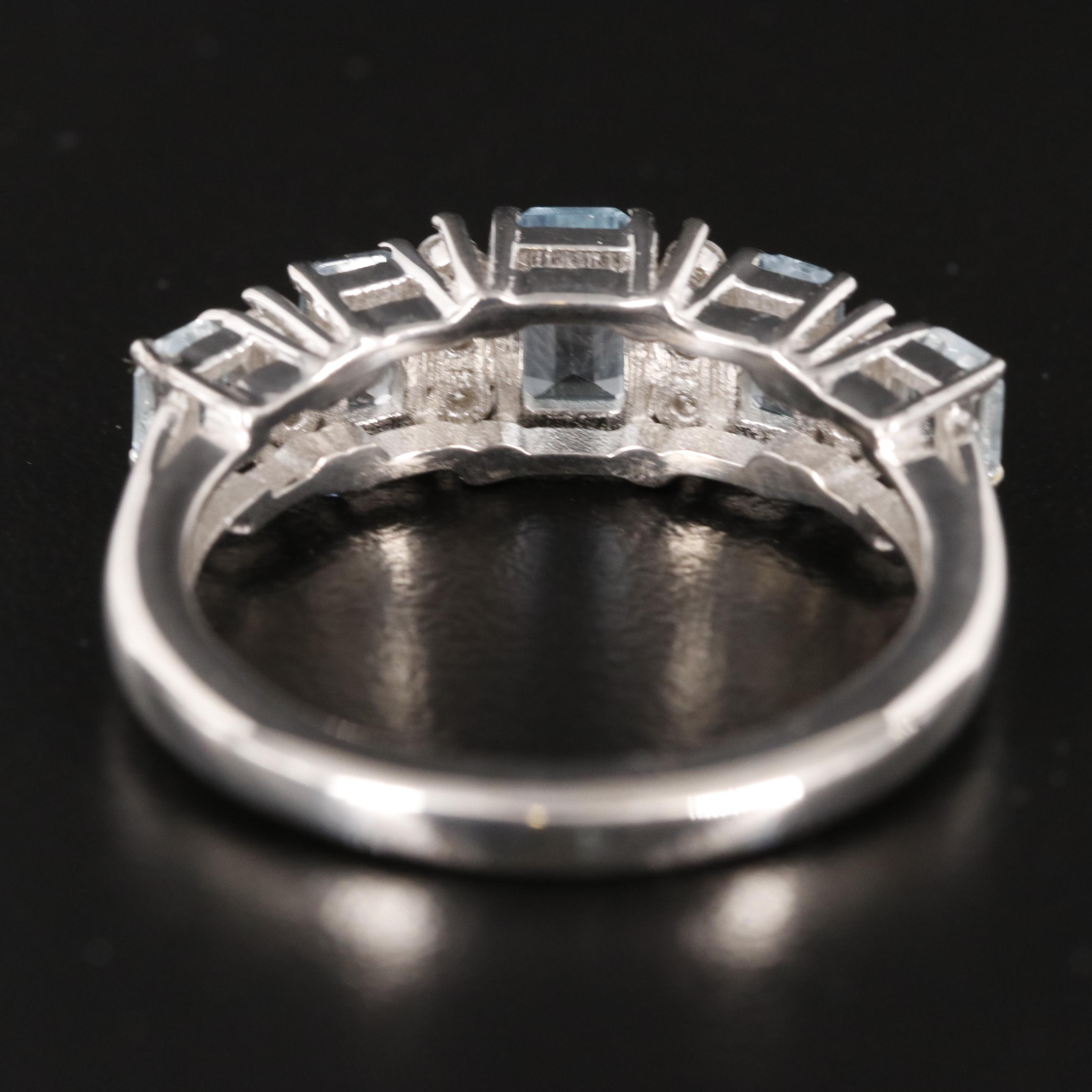 Sterling Blue and White Topaz Band