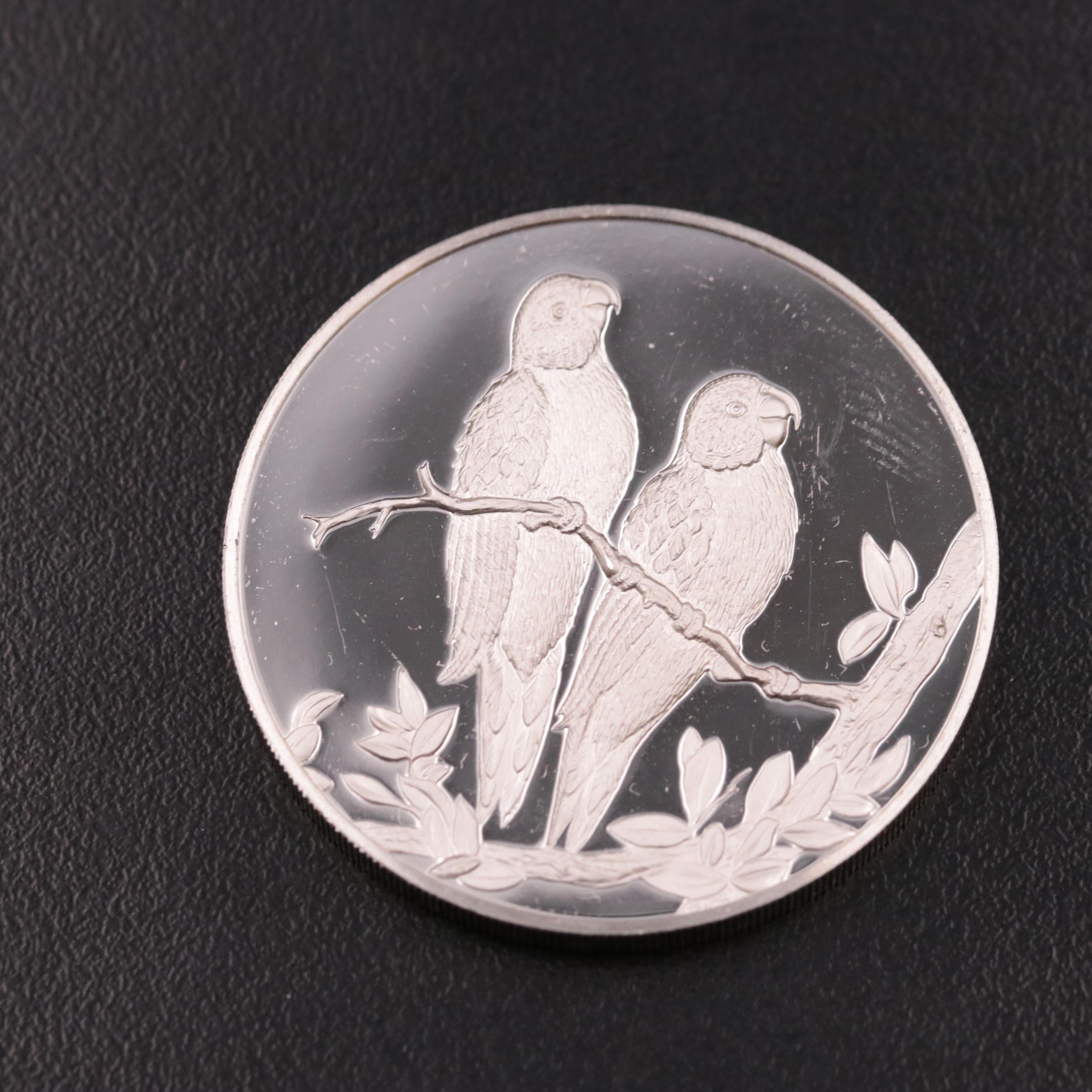 1999 Turks and Caicos Proof 20 Crowns Silver Coin