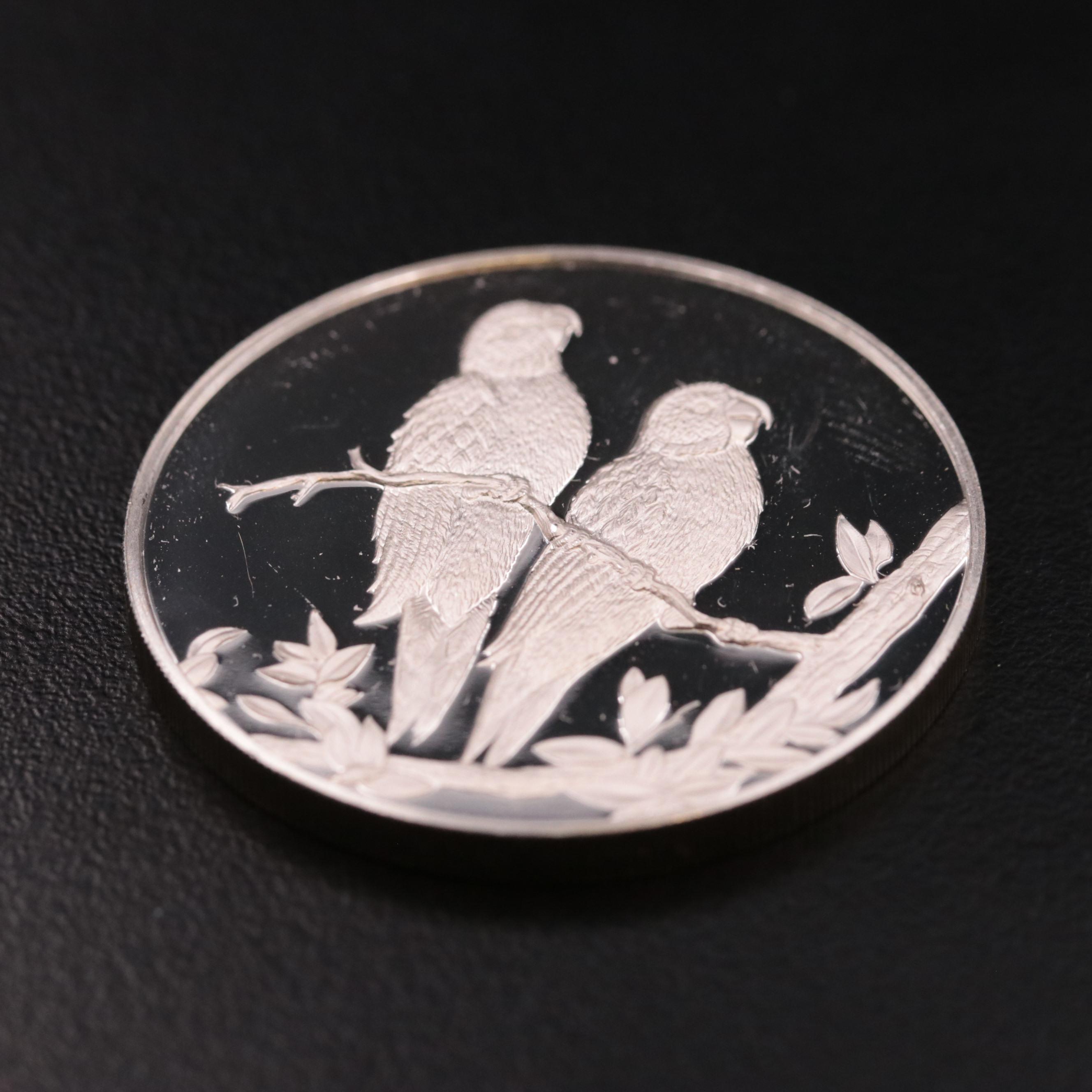 1999 Turks and Caicos Proof 20 Crowns Silver Coin