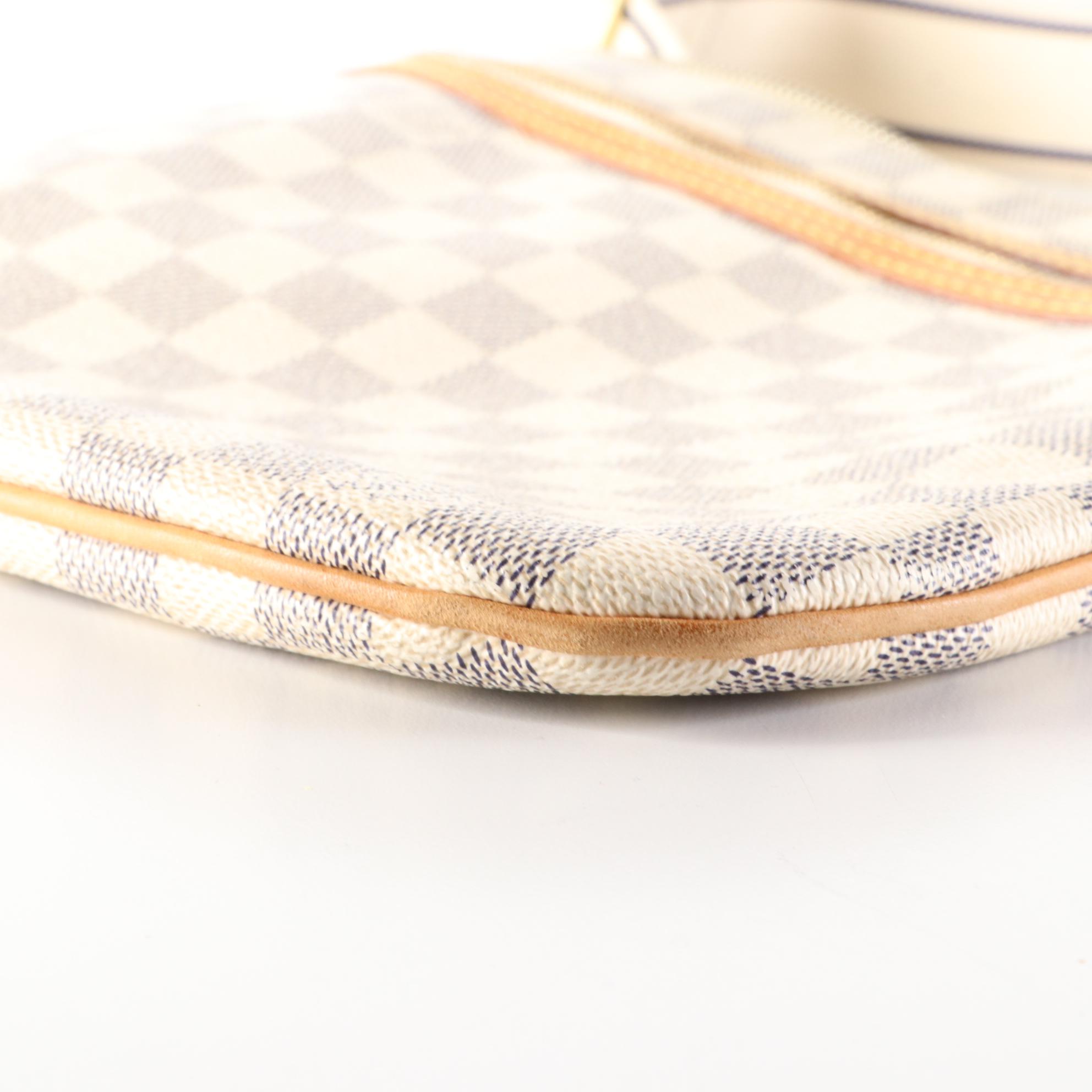 Louis Vuitton Bosphore Crossbody Bag in Damier Azur Canvas and Vachetta Leather