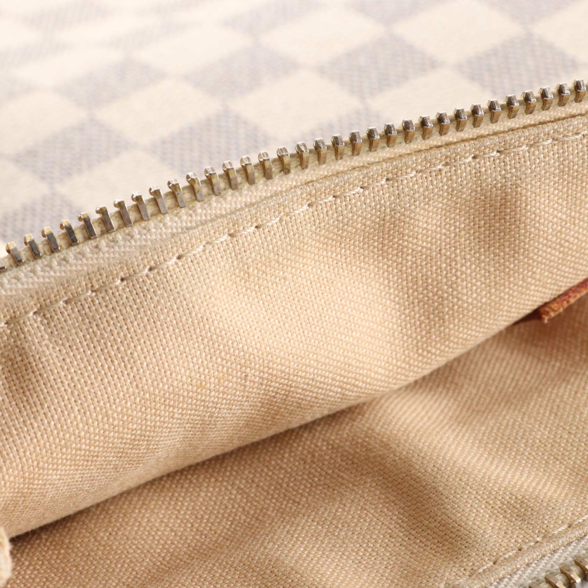 Louis Vuitton Bosphore Crossbody Bag in Damier Azur Canvas and Vachetta Leather