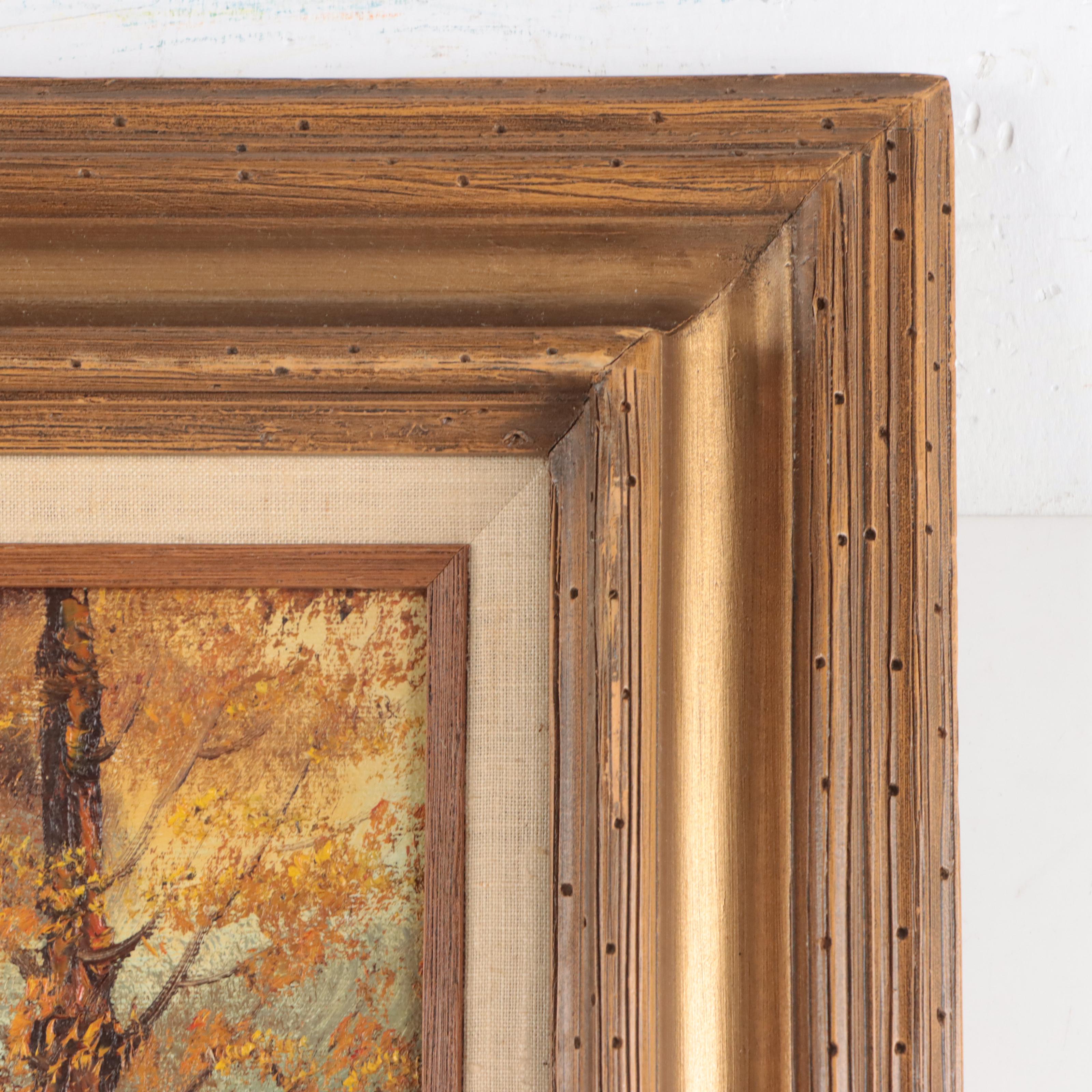 Phillip Cantrell Autumn Landscape Oil Painting, Late 20th Century