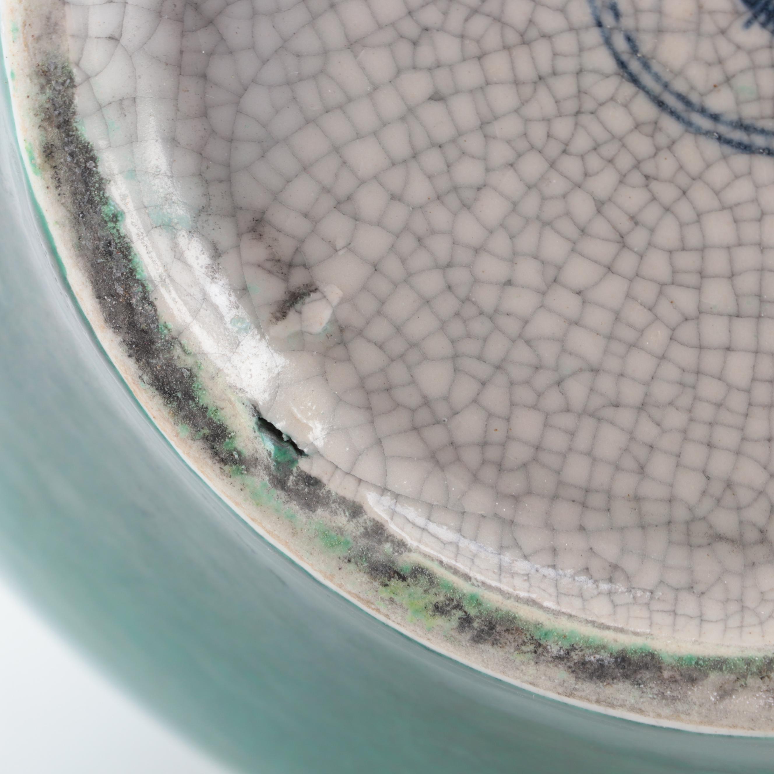 Chinese Porcelain Green Crackle Glazed Double Gourd Vases