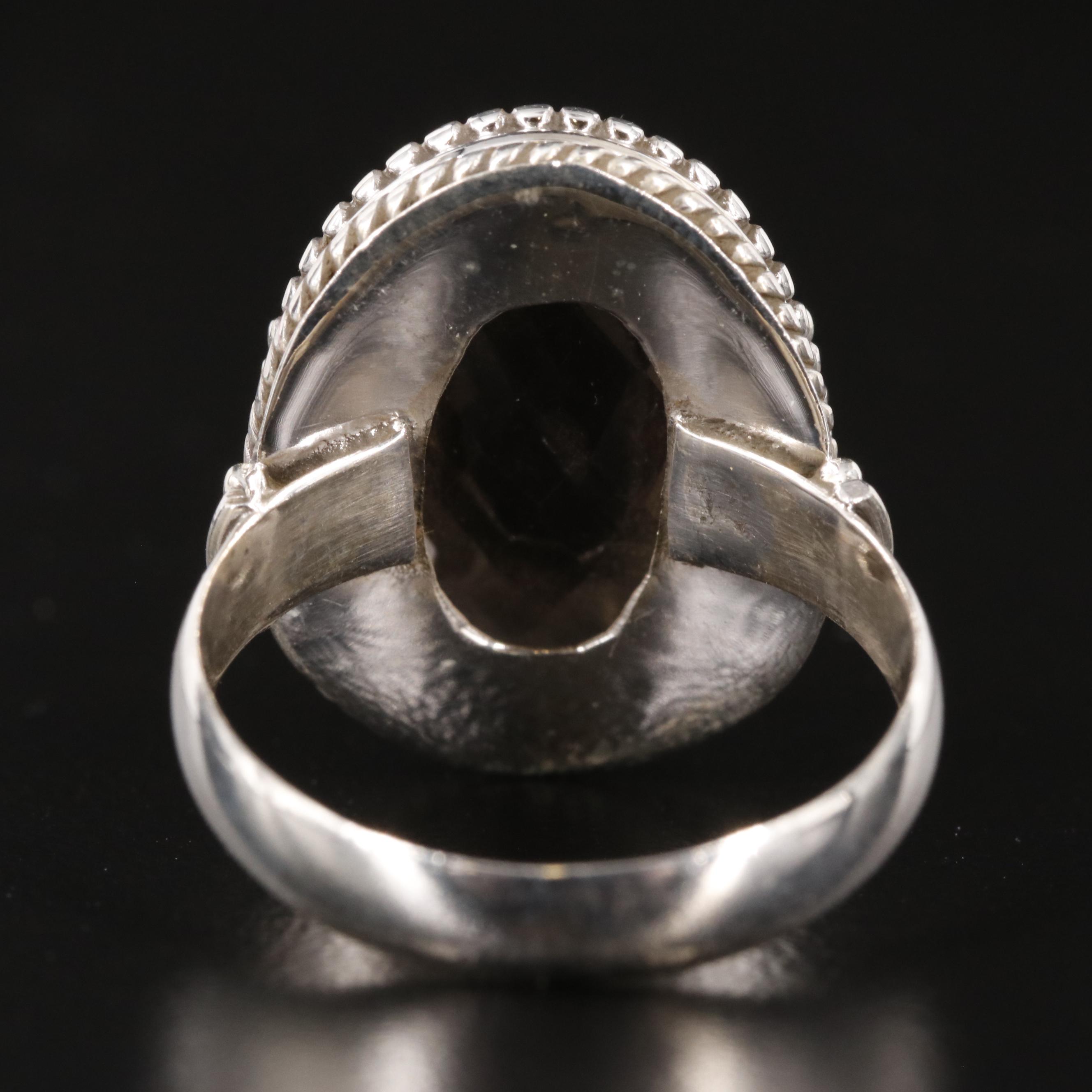Sterling Oval Smoky Quartz Ring