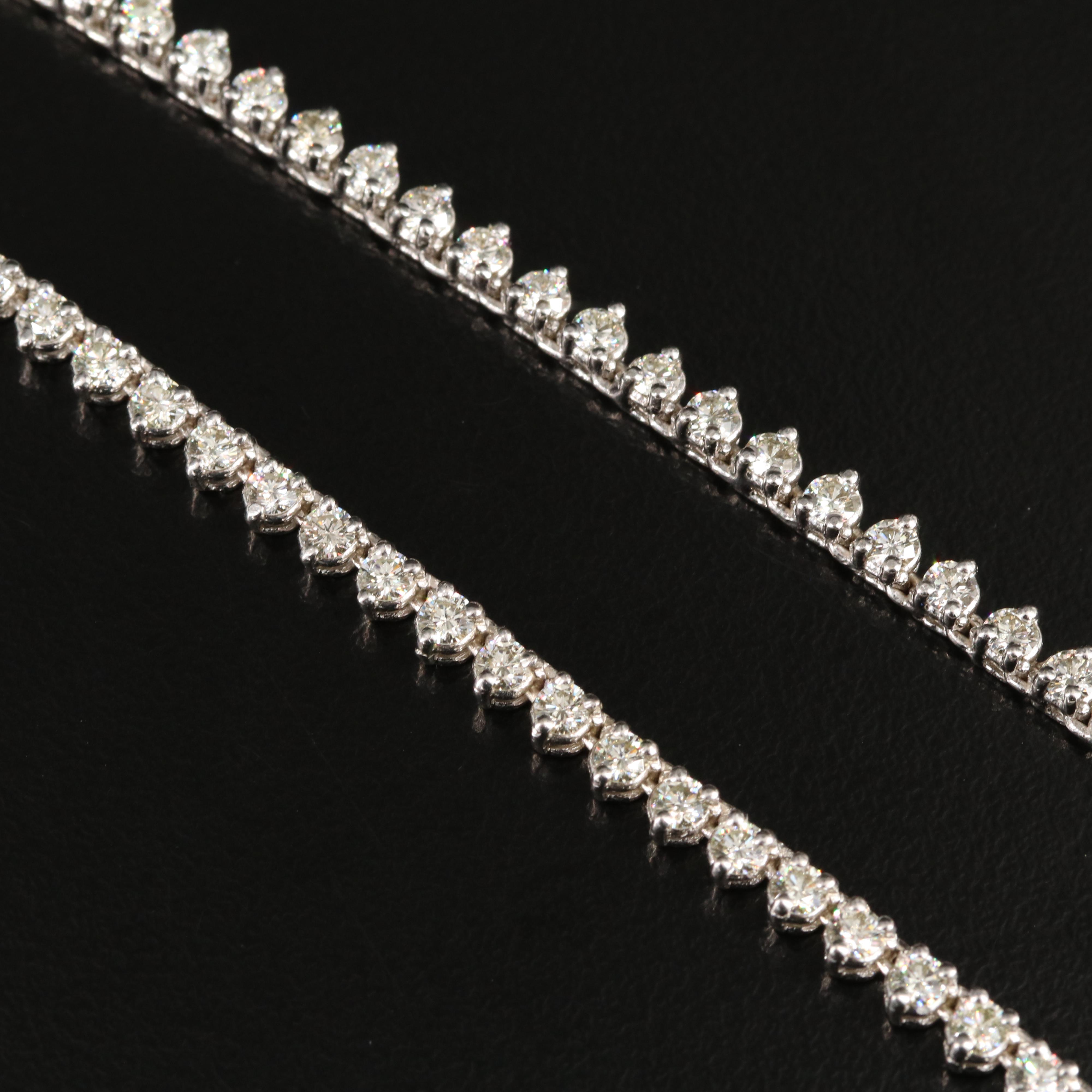 14K 9.60 CTW Diamond Graduated Rivière Necklace with Online Digital IGI Report