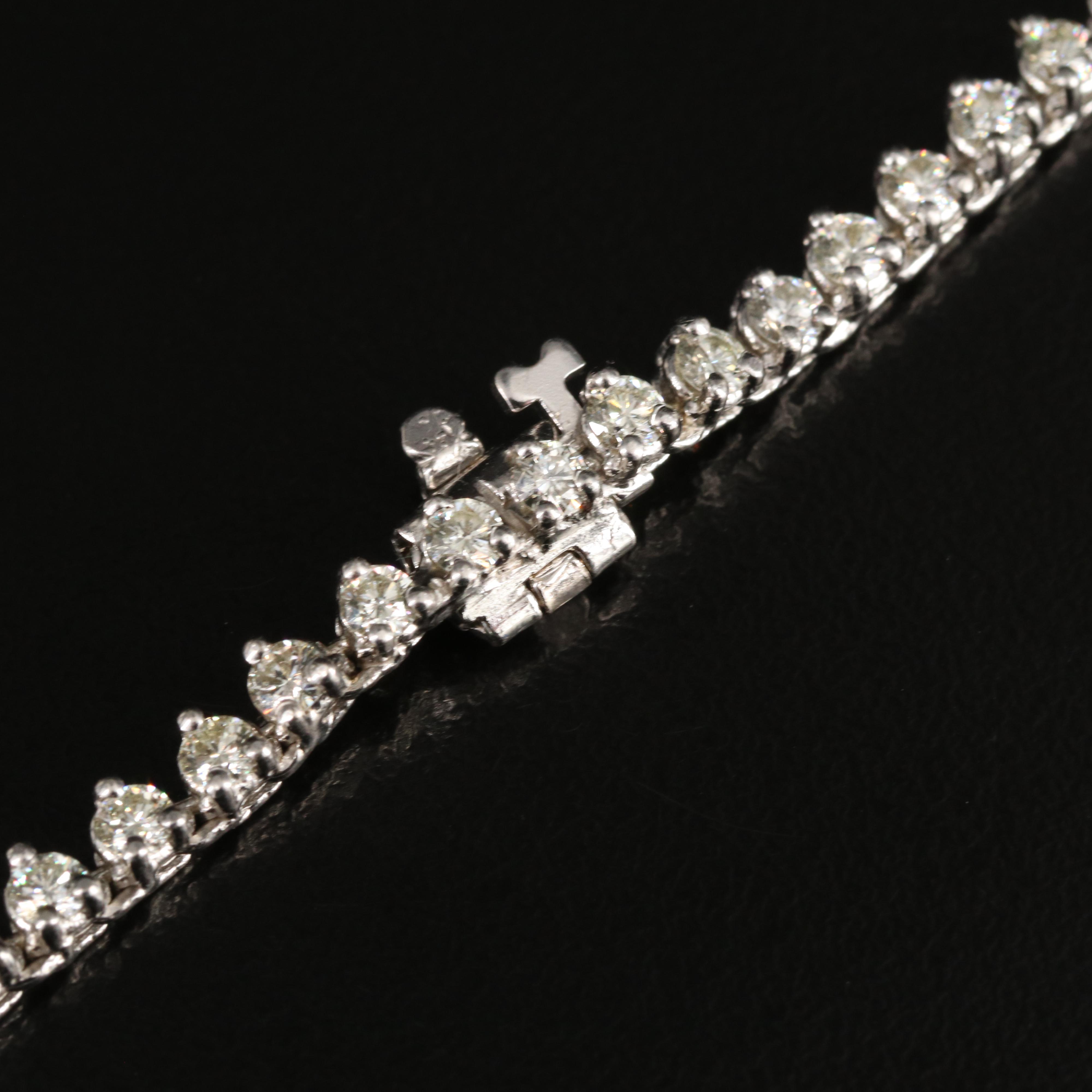 14K 9.60 CTW Diamond Graduated Rivière Necklace with Online Digital IGI Report