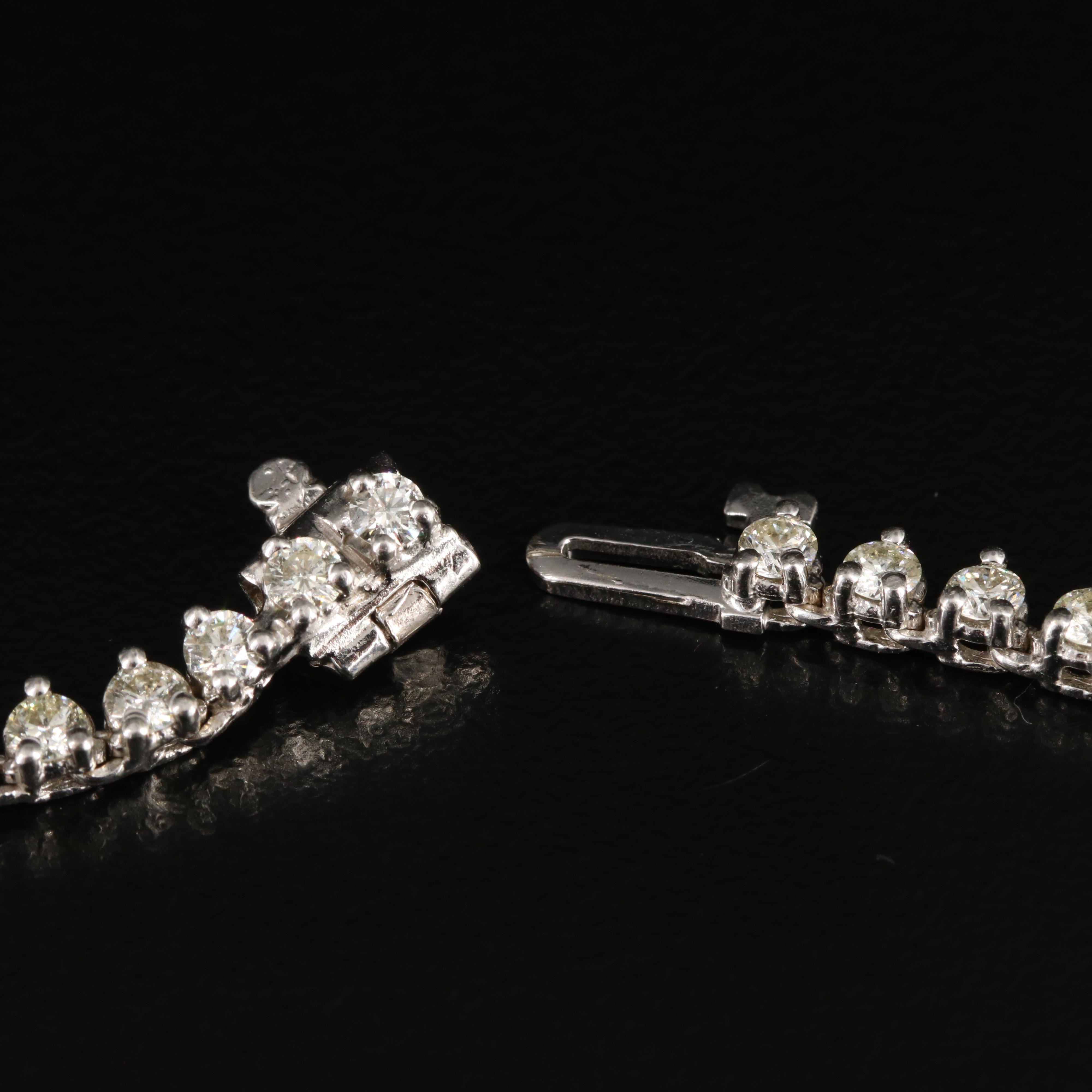 14K 9.60 CTW Diamond Graduated Rivière Necklace with Online Digital IGI Report