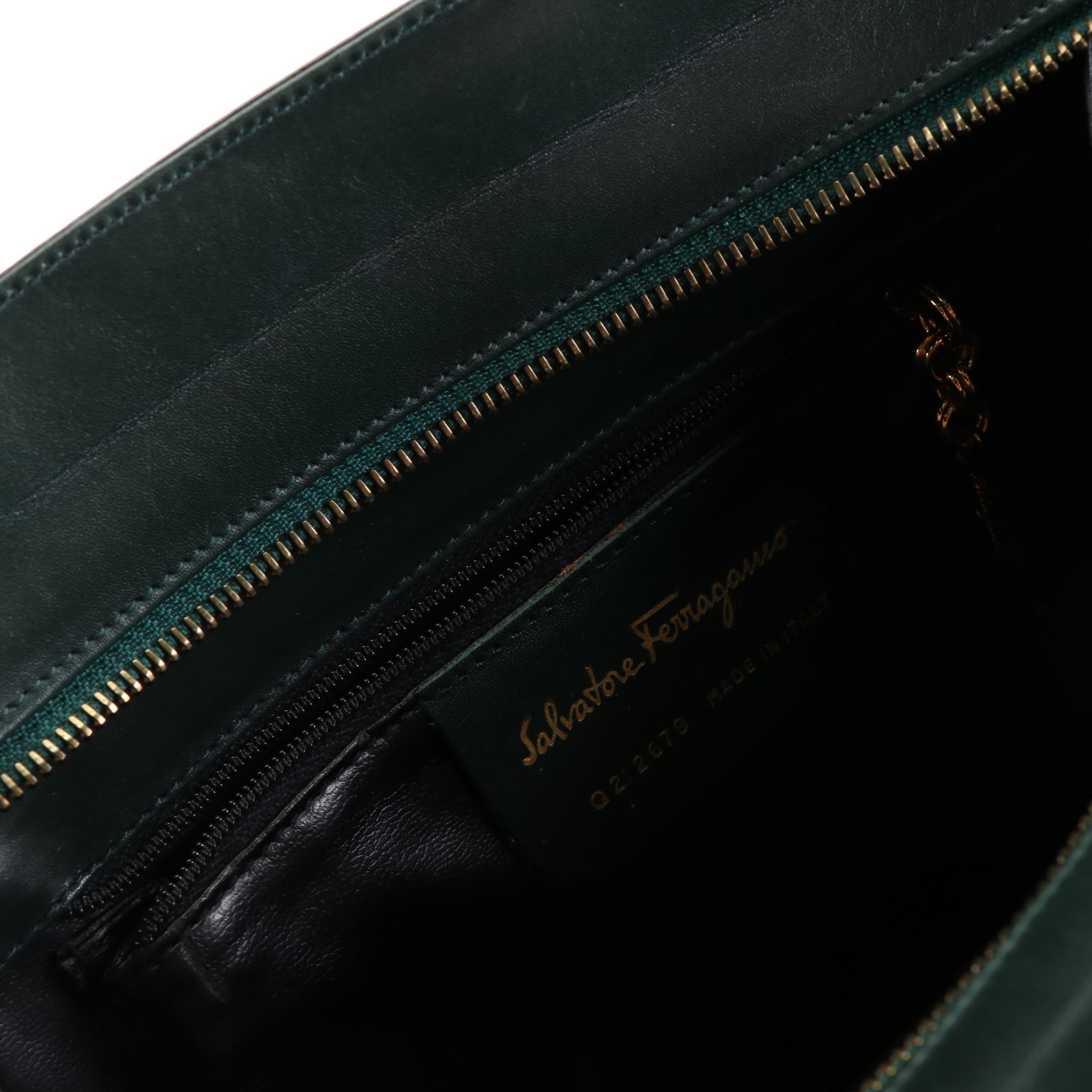 Salvatore Ferragamo Gancini Two-Way Handbag in Leather