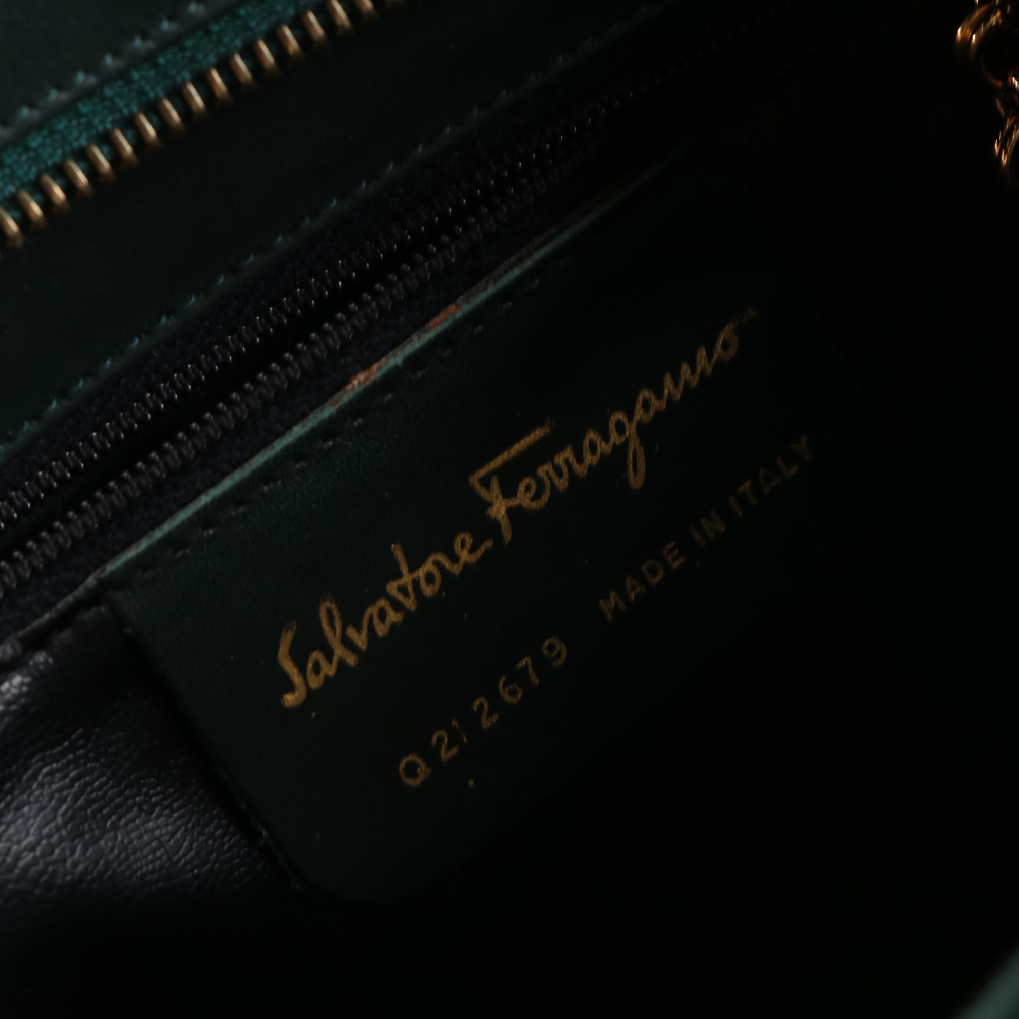 Salvatore Ferragamo Gancini Two-Way Handbag in Leather