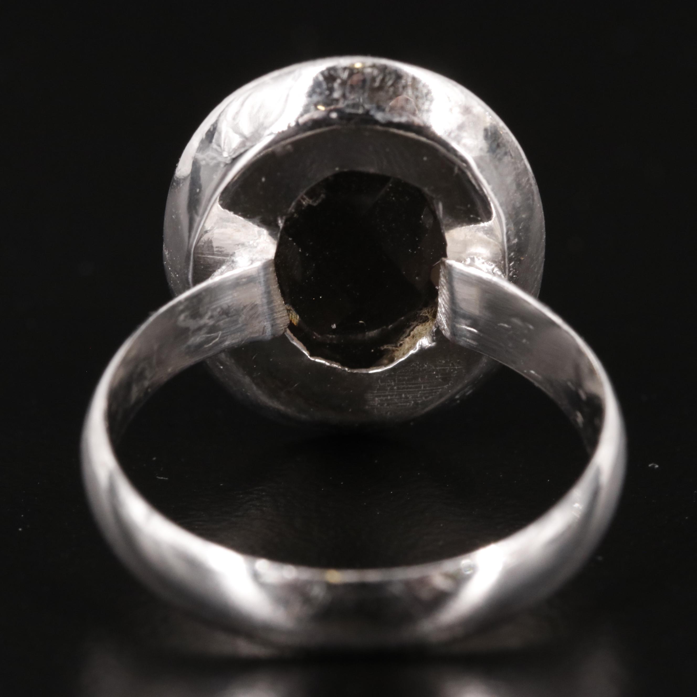 Sterling Oval Smoky Quartz Ring