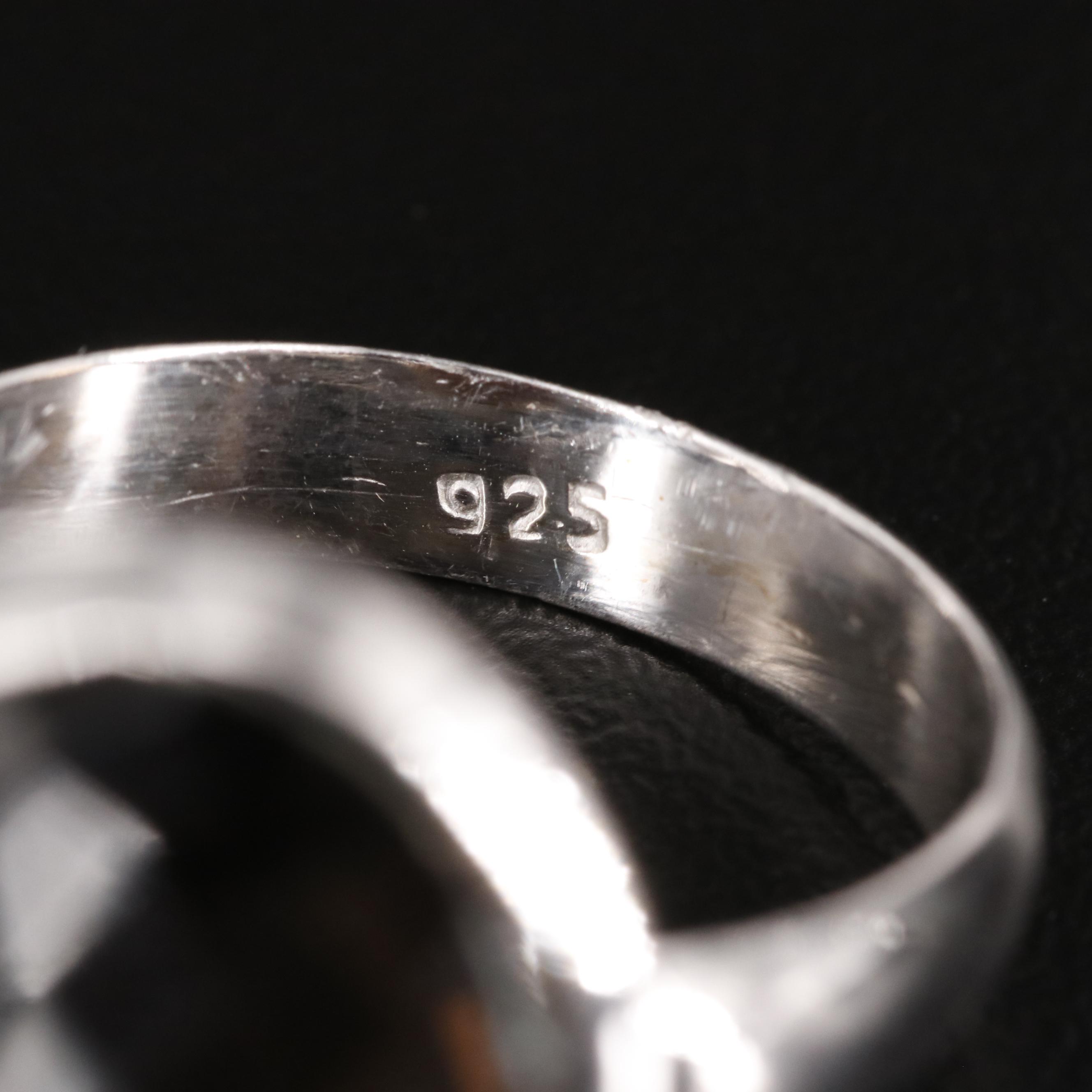 Sterling Oval Smoky Quartz Ring