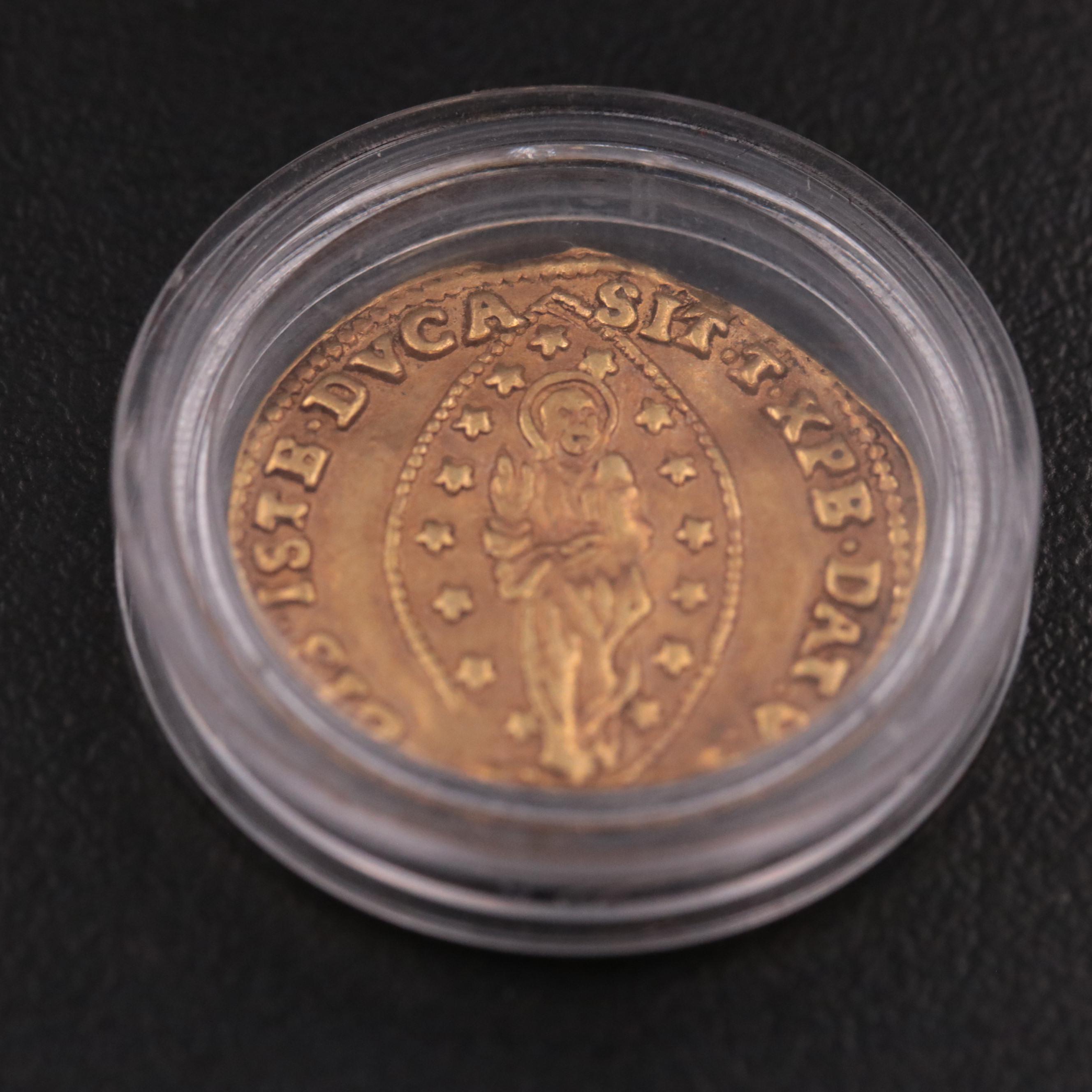 Italian States (Republic of Venice) Gold Ducat Coin of Andrea Dandolo, ca. 1341