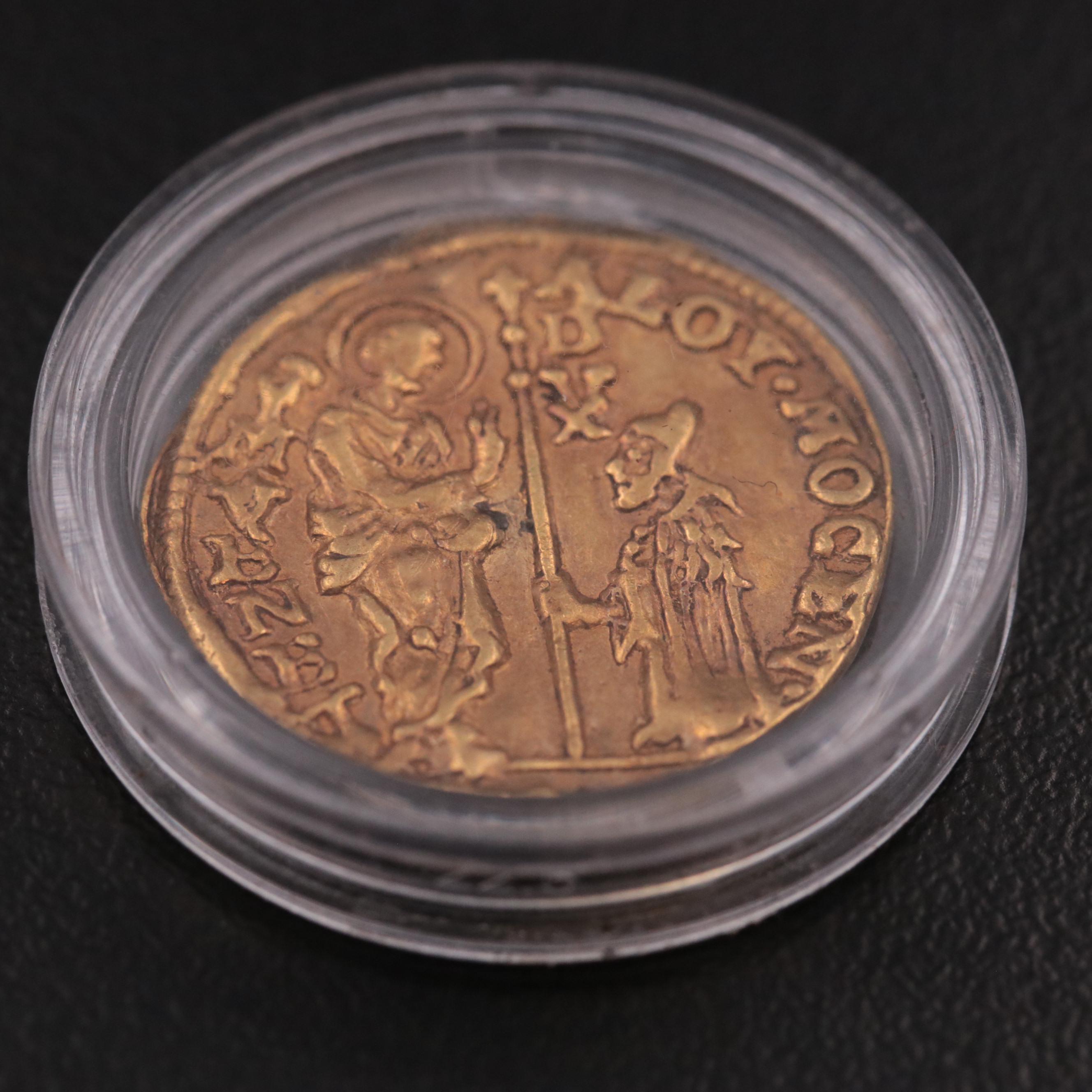 Italian States (Republic of Venice) Gold Ducat Coin of Andrea Dandolo, ca. 1341
