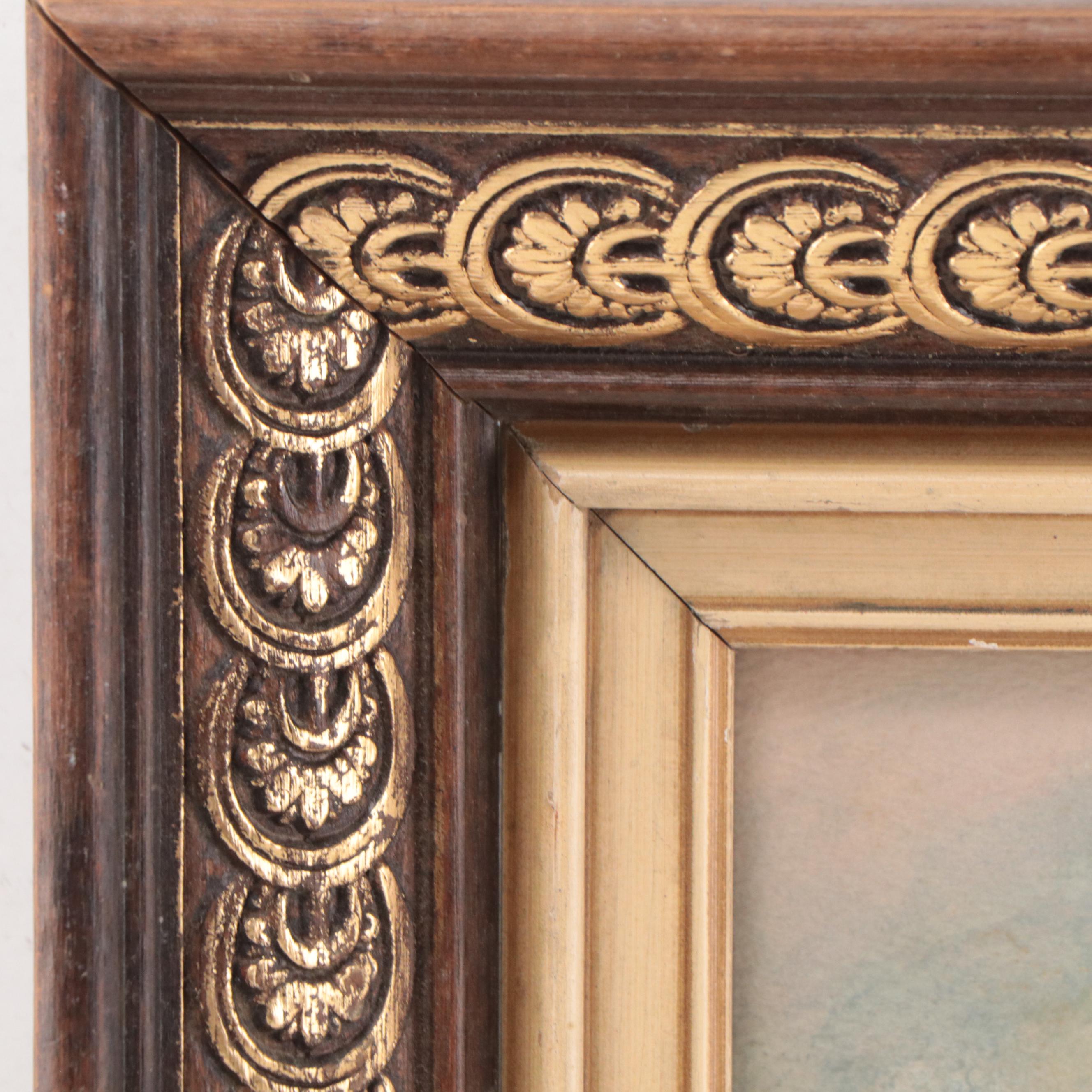 Watercolor Painting of Winter Landscape