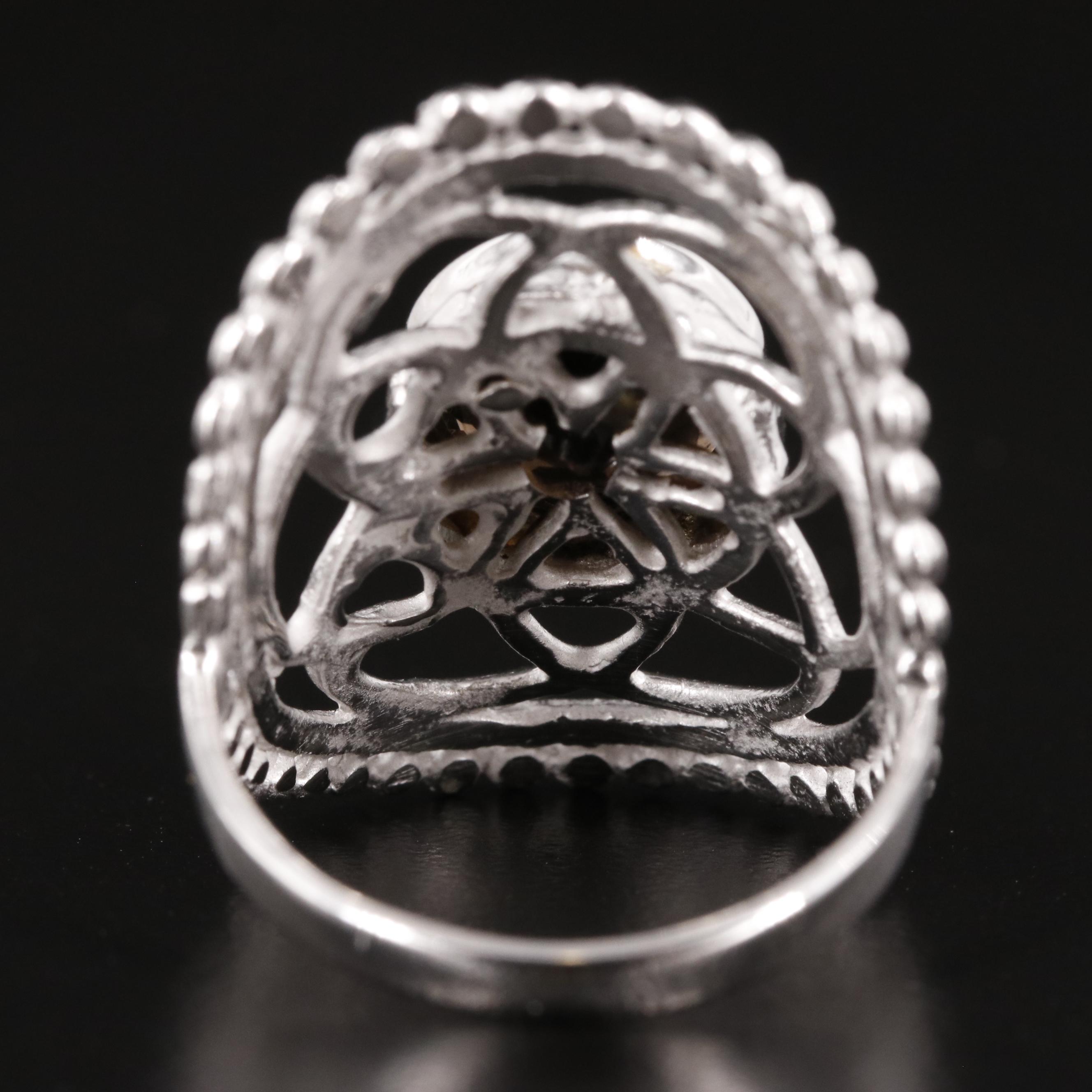 Sterling Smoky Quartz Statement Ring