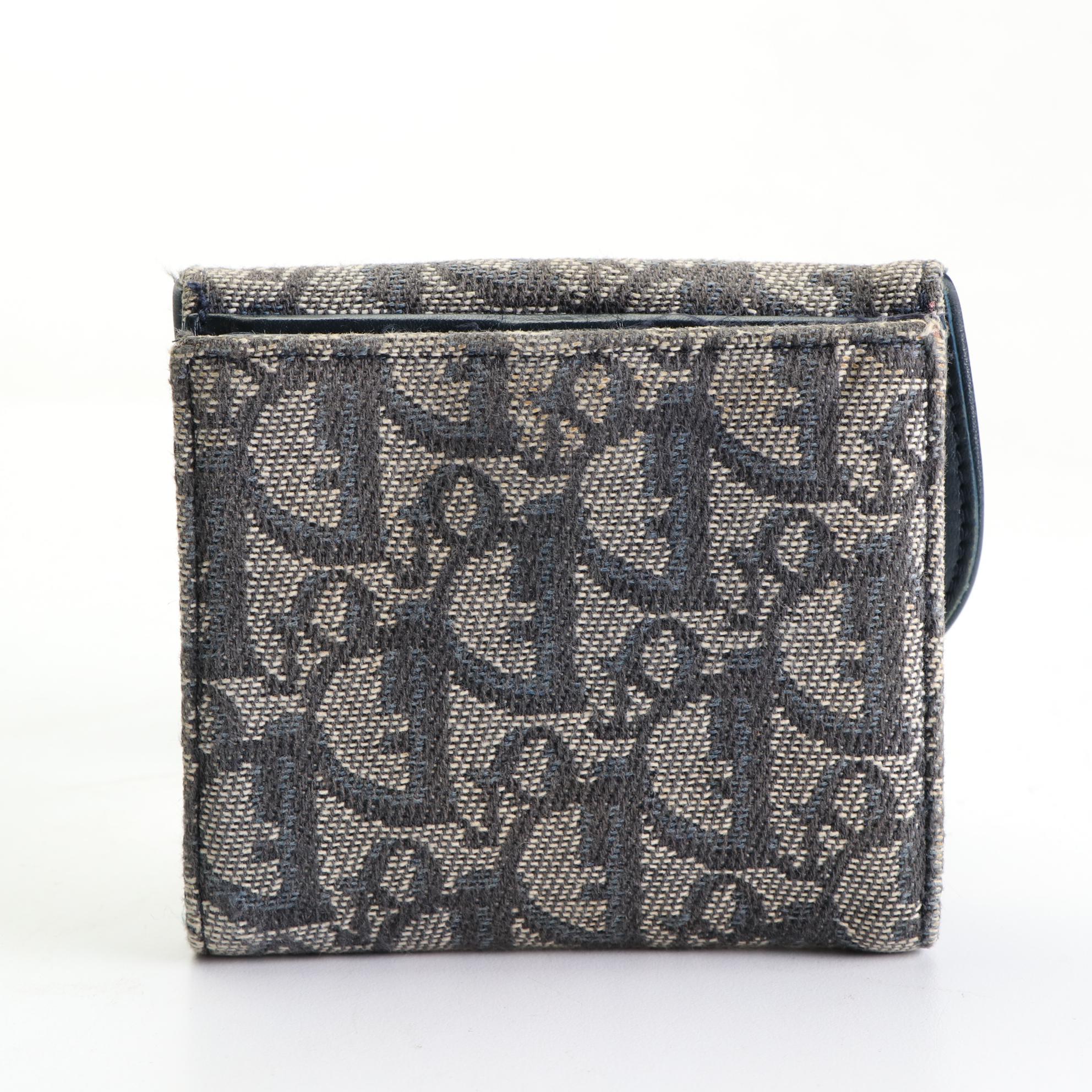 Christian Dior Compact Saddle Wallet in Dior Oblique Jacquard and Leather