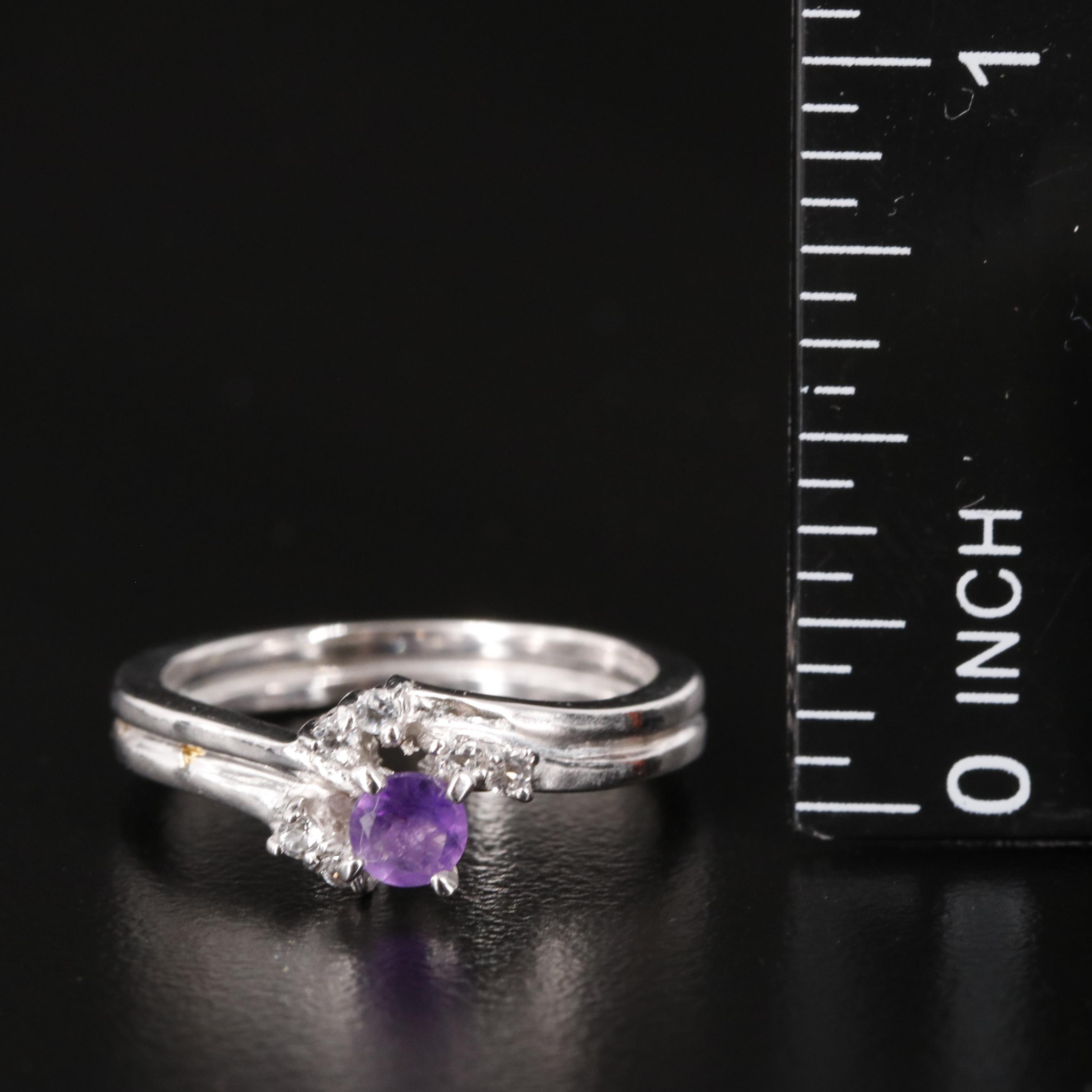 Sterling Amethyst and White Topaz Ring