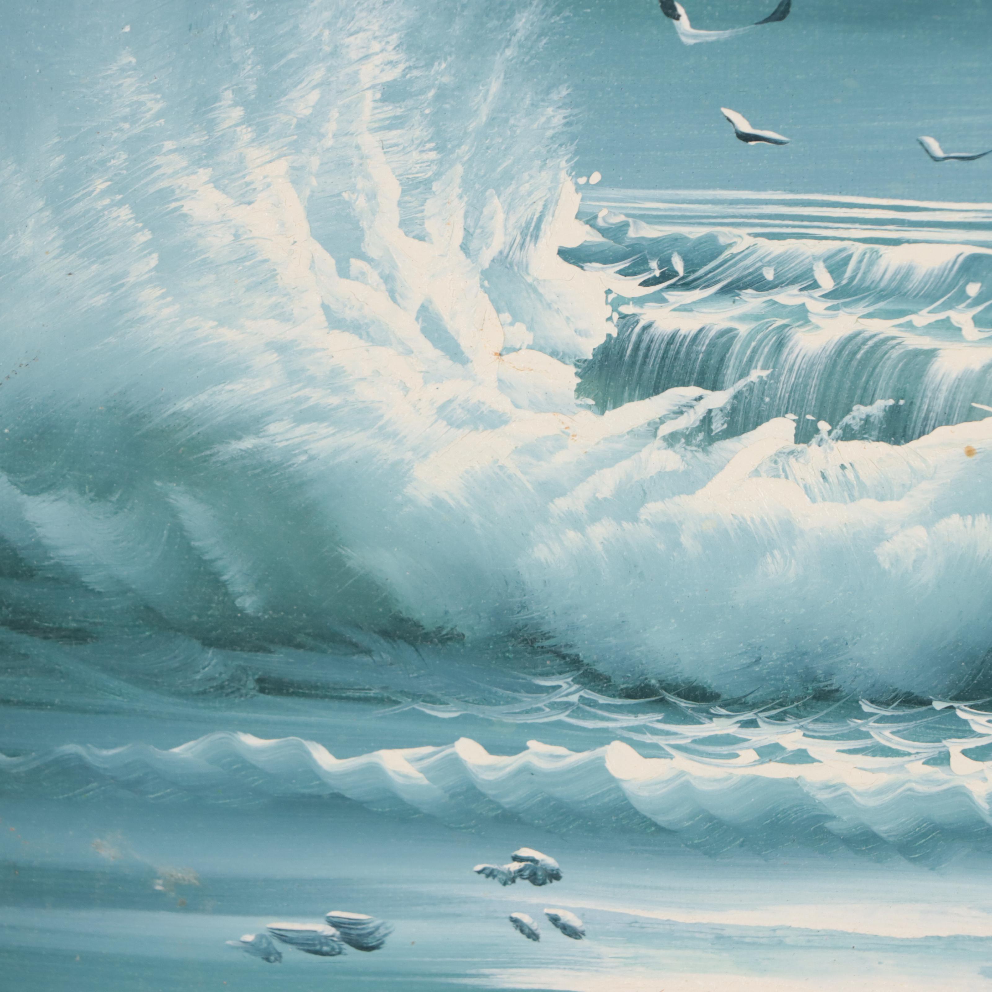 Oil Painting of a Seascape, Late 20th Century