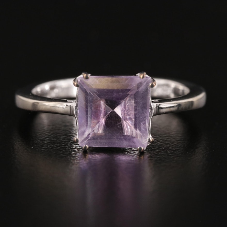 Sterling Square Amethyst Ring