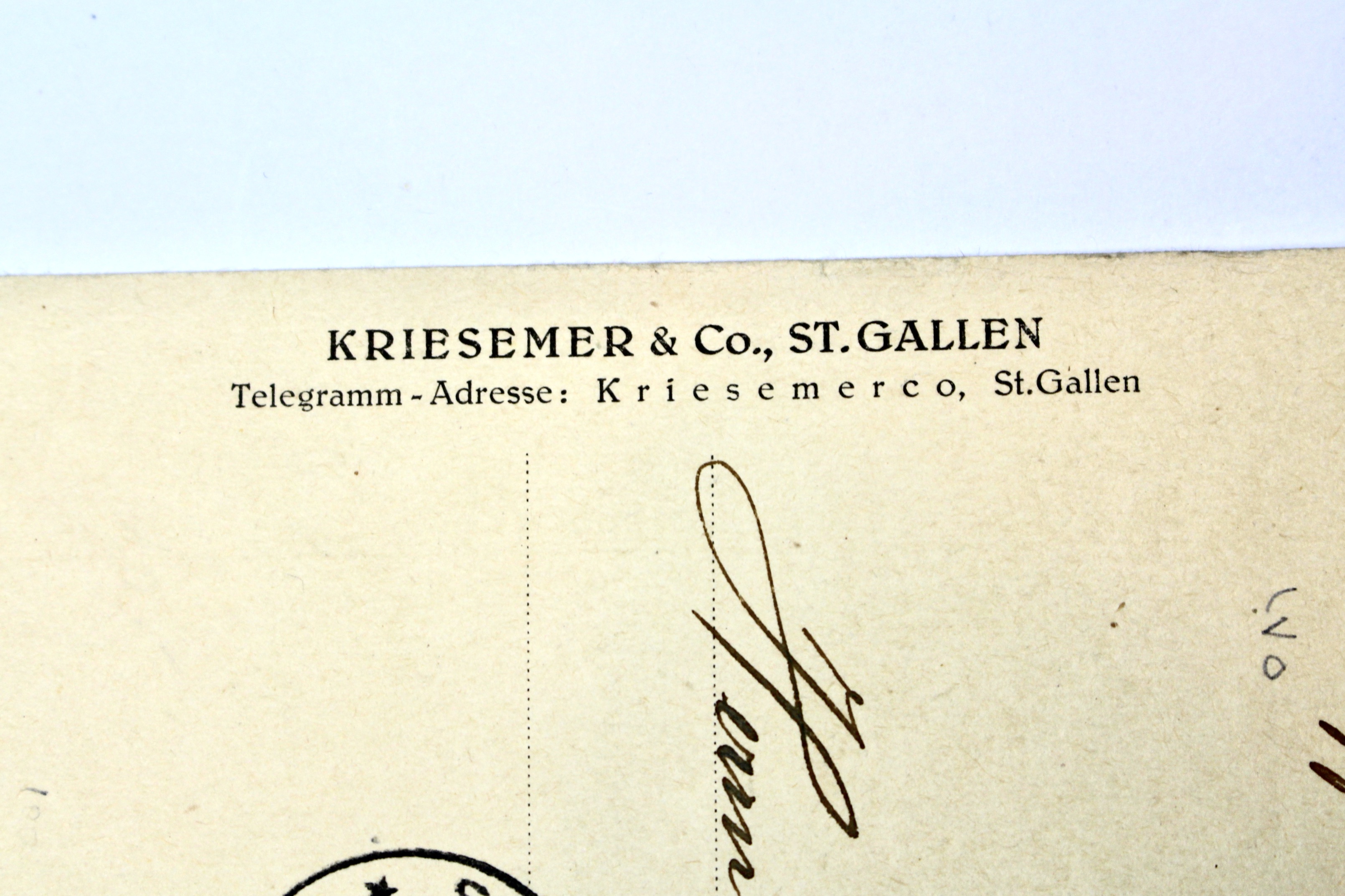 Kriesemer & Co. Swiss Zeppelin Postcard, 1929