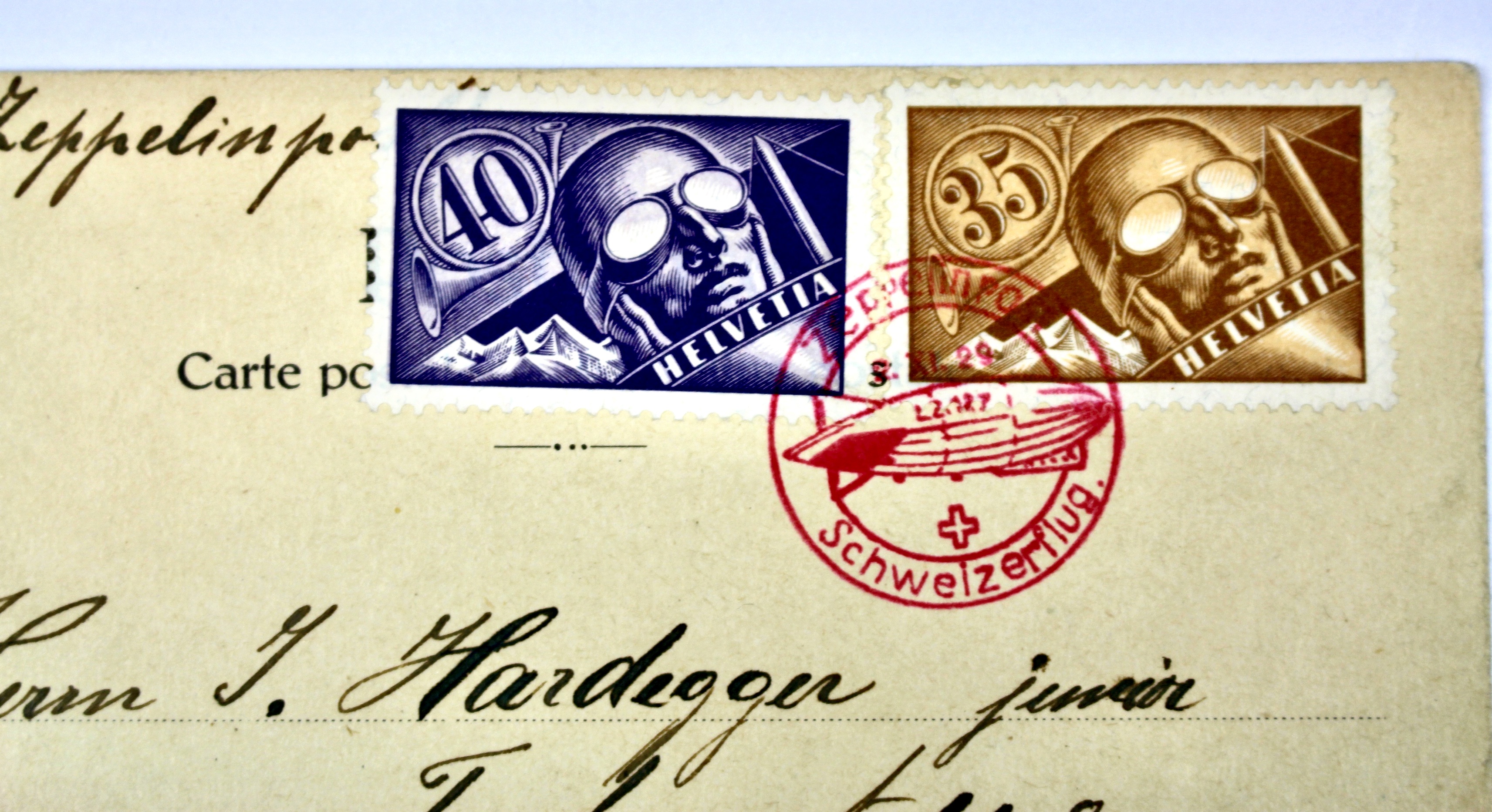 Kriesemer & Co. Swiss Zeppelin Postcard, 1929