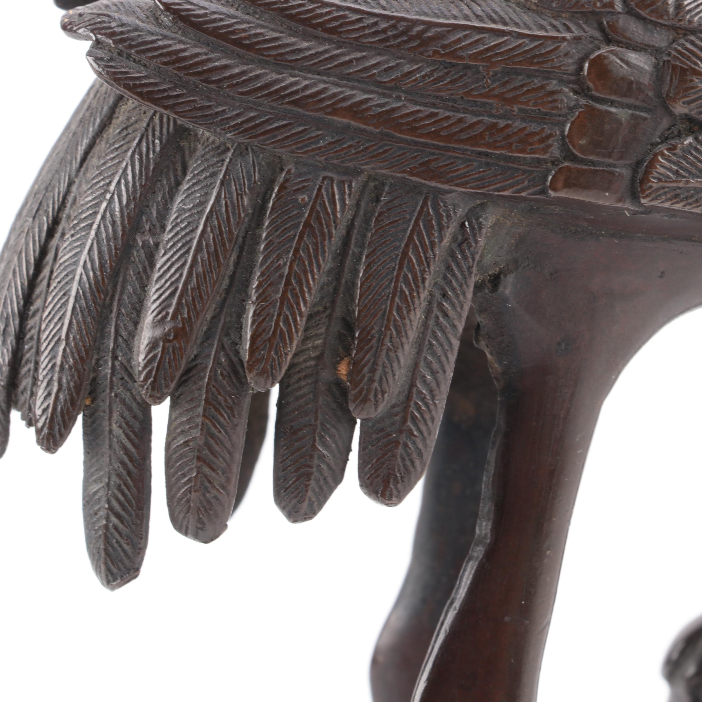 Japanese Bronze Allegorical Crane and Turtle Candle Holder