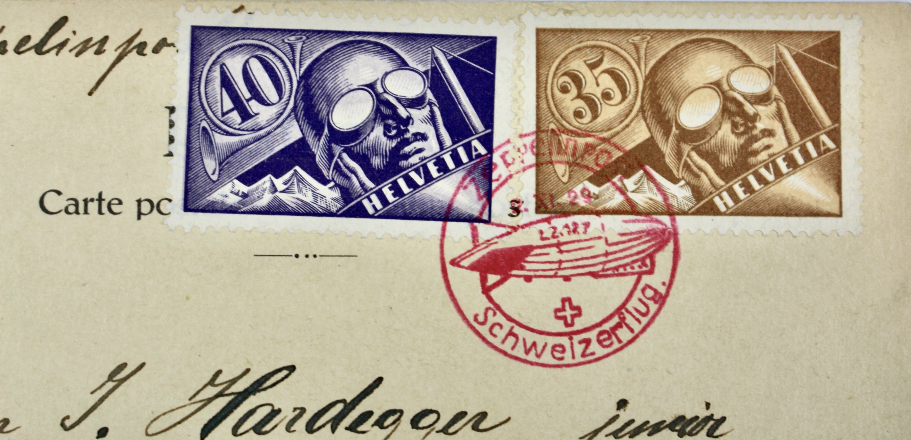 Kriesemer & Co. Swiss Zeppelin Postcard, 1929