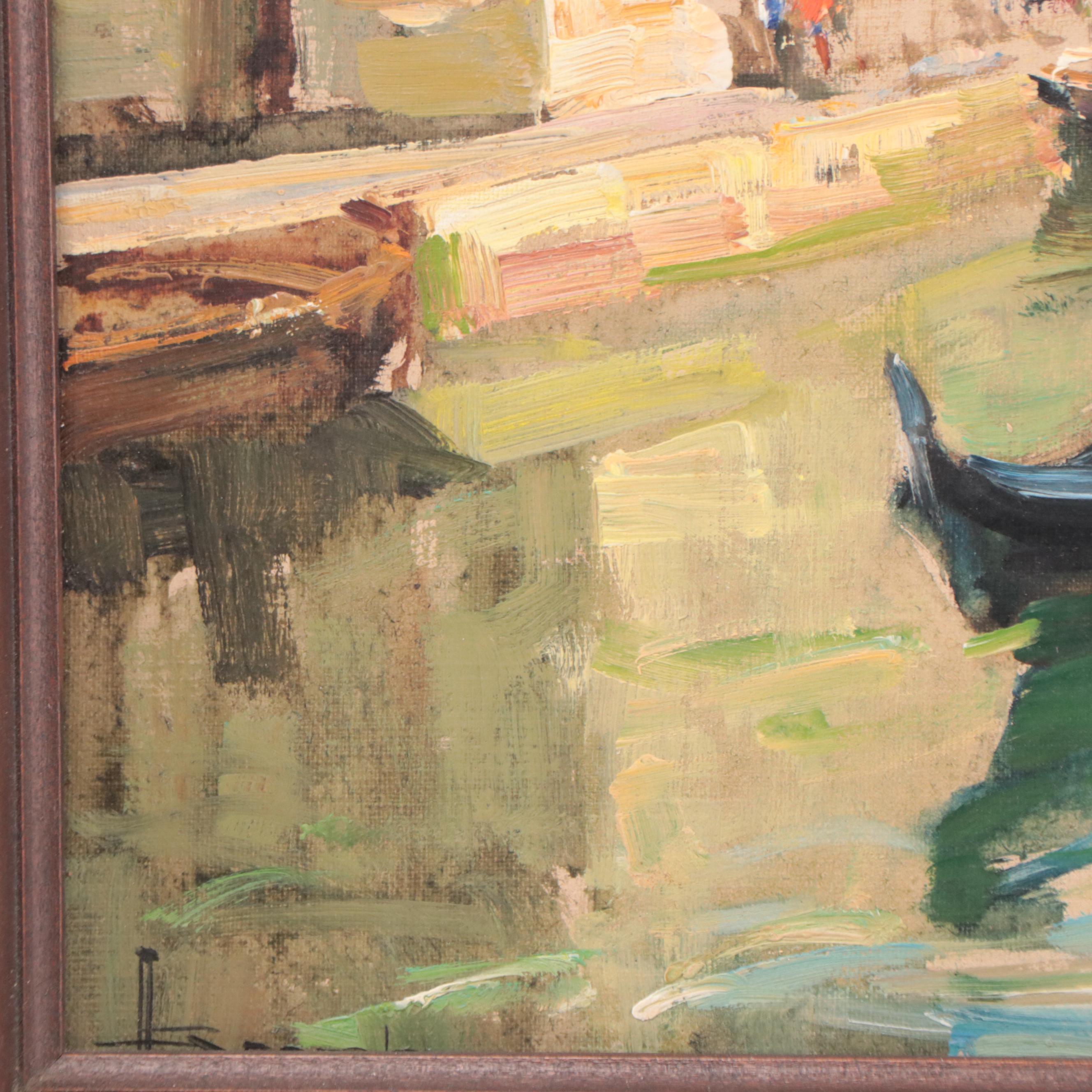 Oil Painting of Venetian Canal Scene