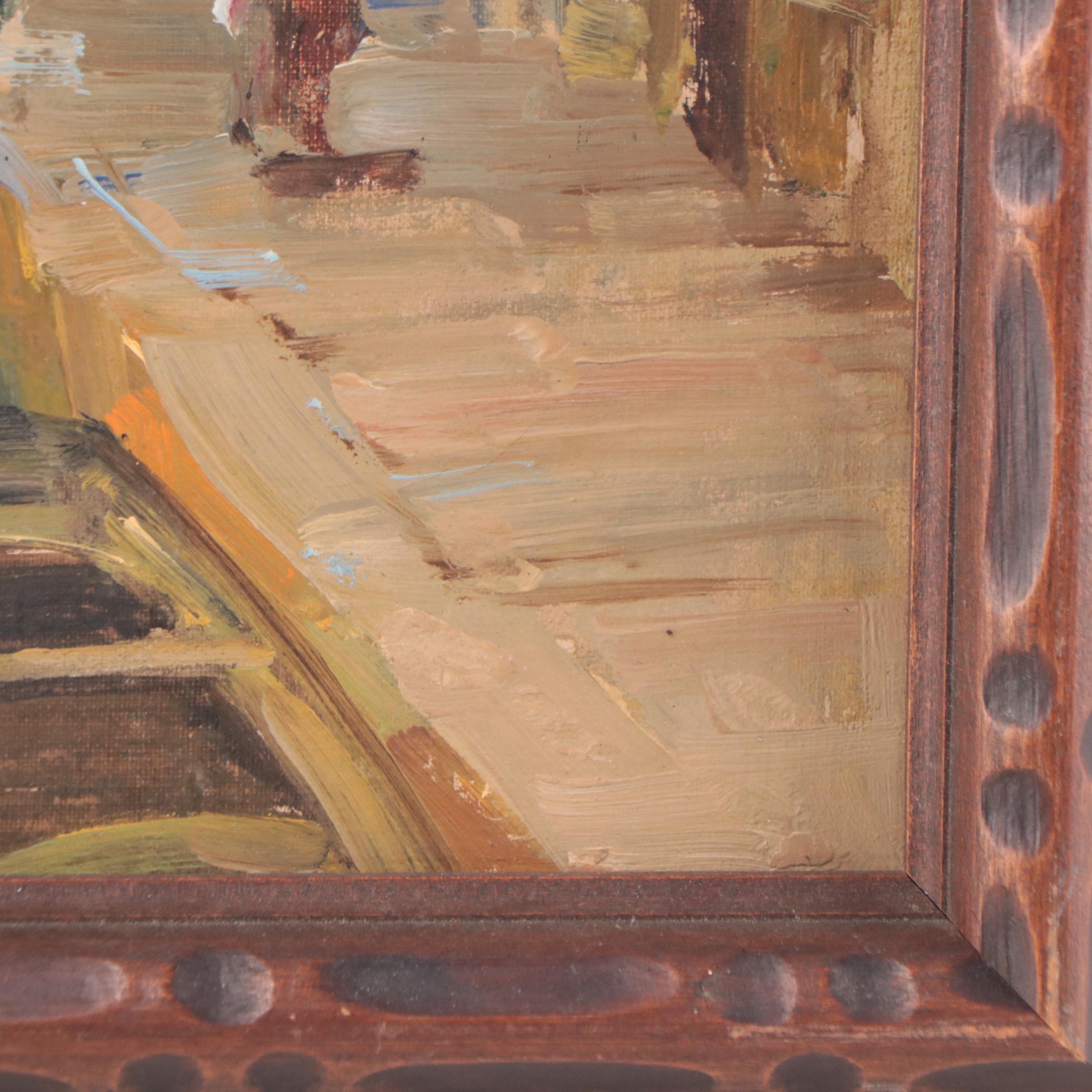 Oil Painting of Venetian Canal Scene