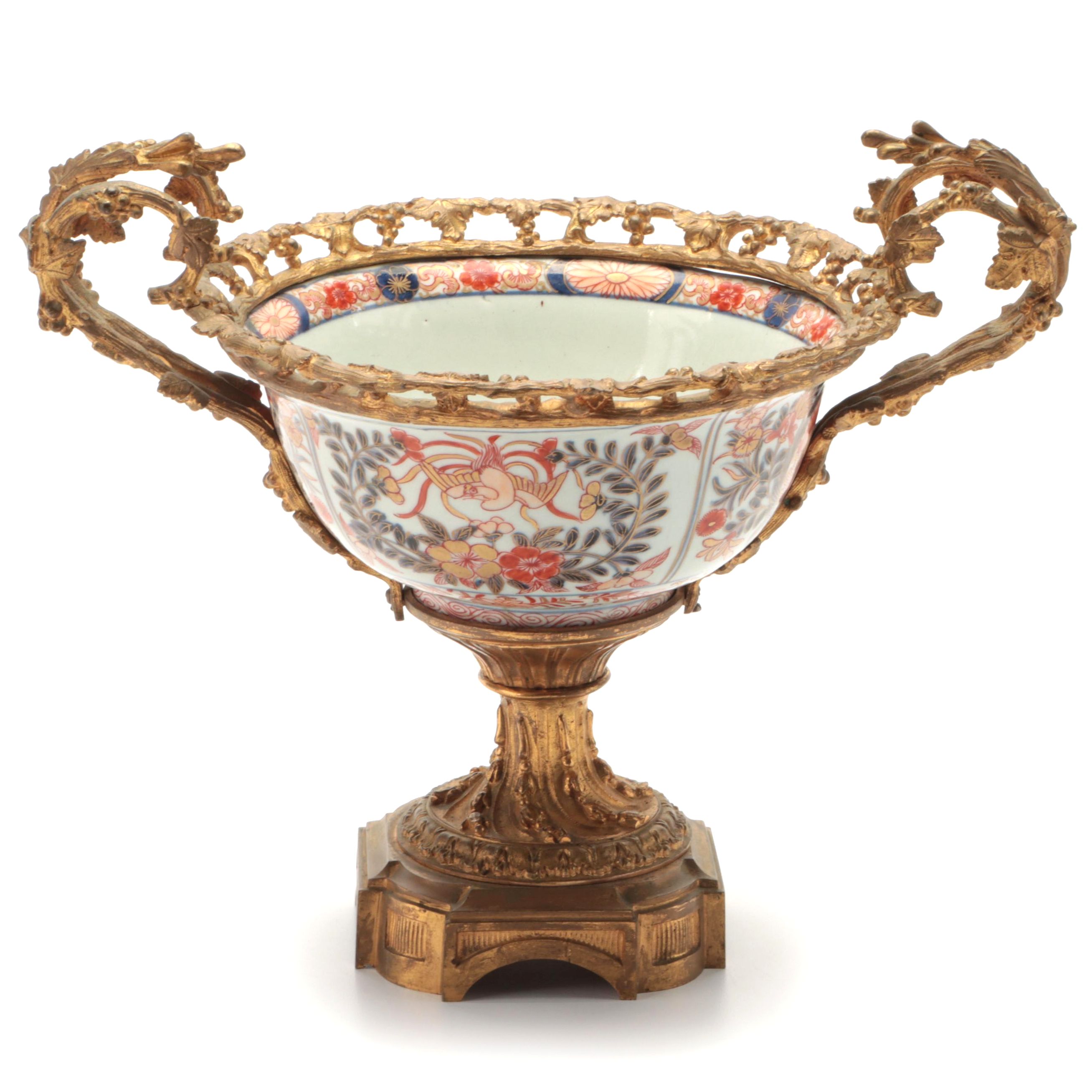 Japanese Imari Export Porcelain Bowl with French Ormolu Mount, 19th Century