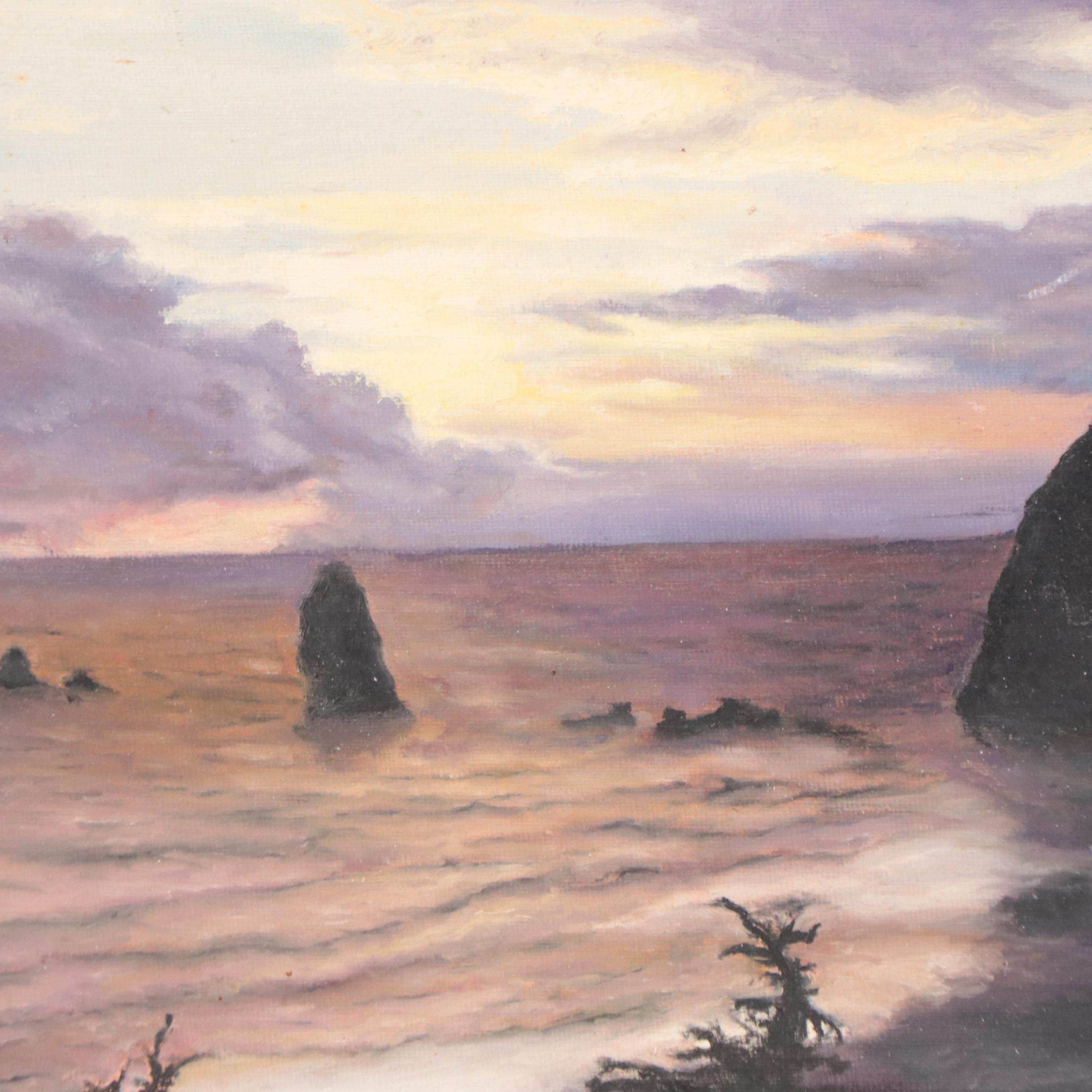 Oil Painting of Coastal Landscape, 1979