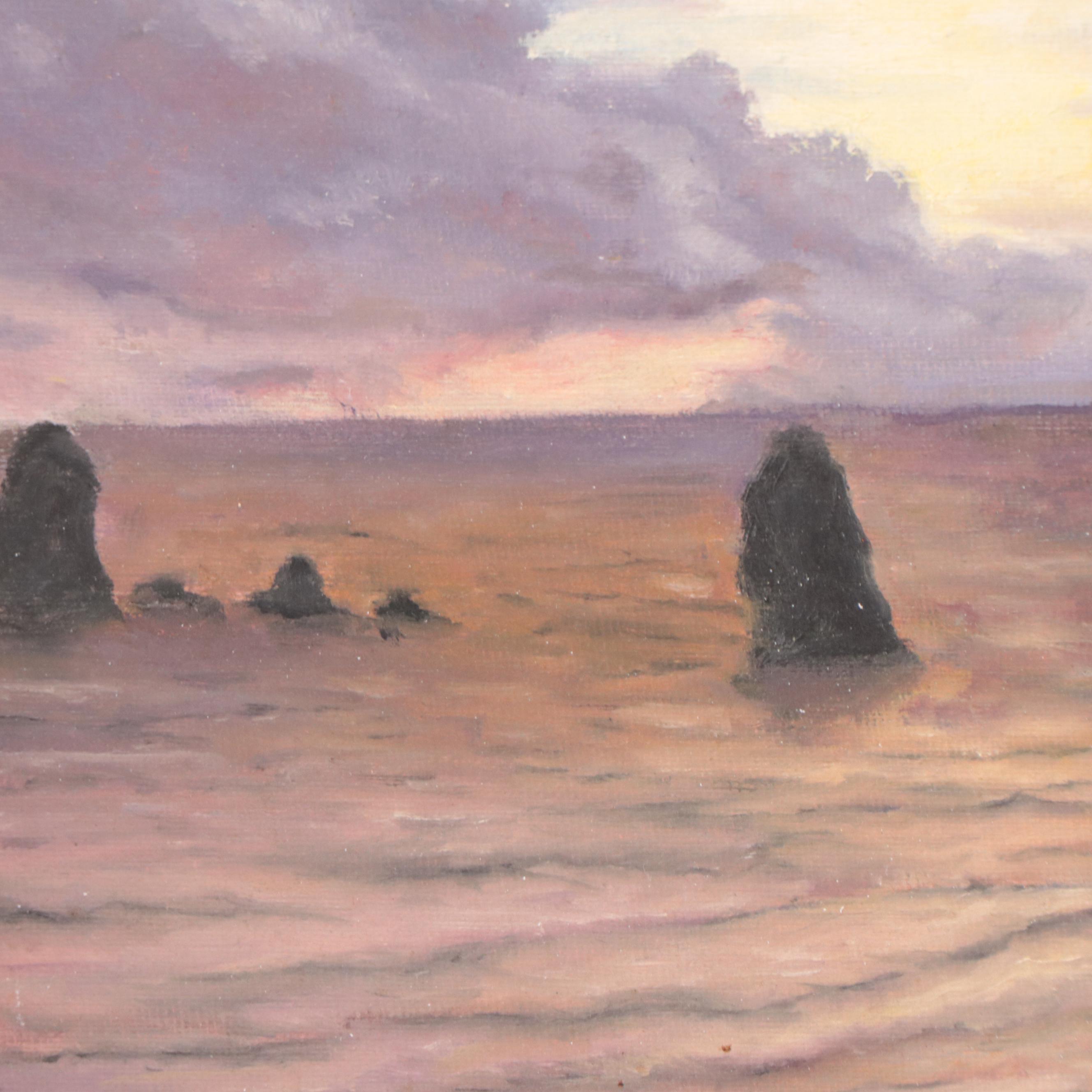 Oil Painting of Coastal Landscape, 1979