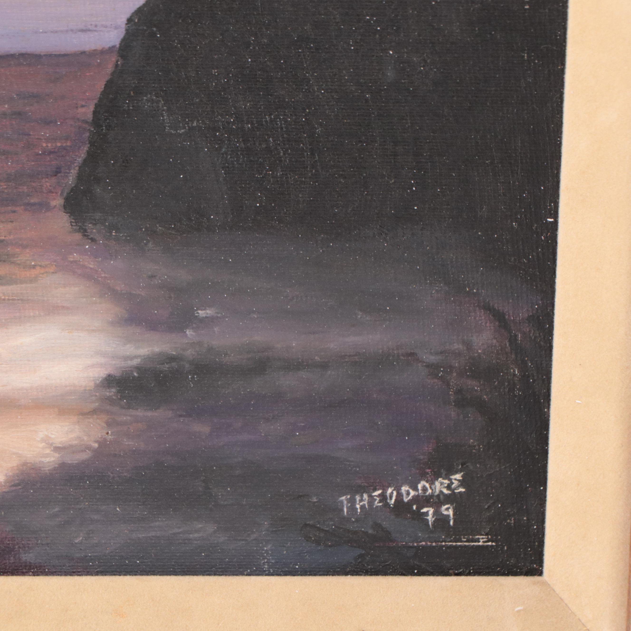 Oil Painting of Coastal Landscape, 1979