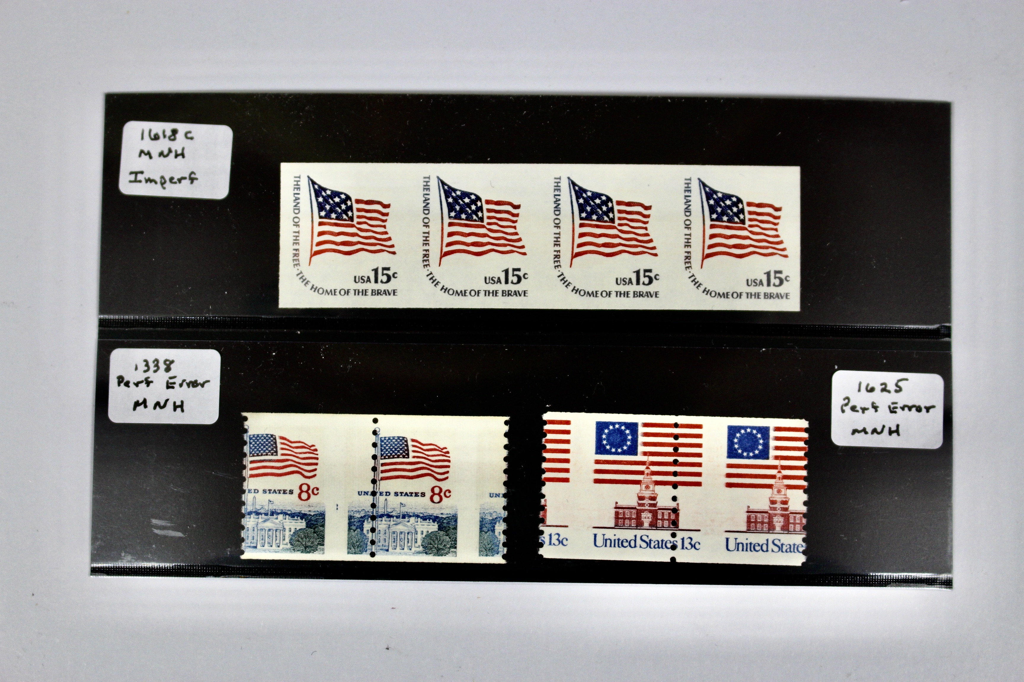 Three Mint Never Hinged Error Postage Stamps