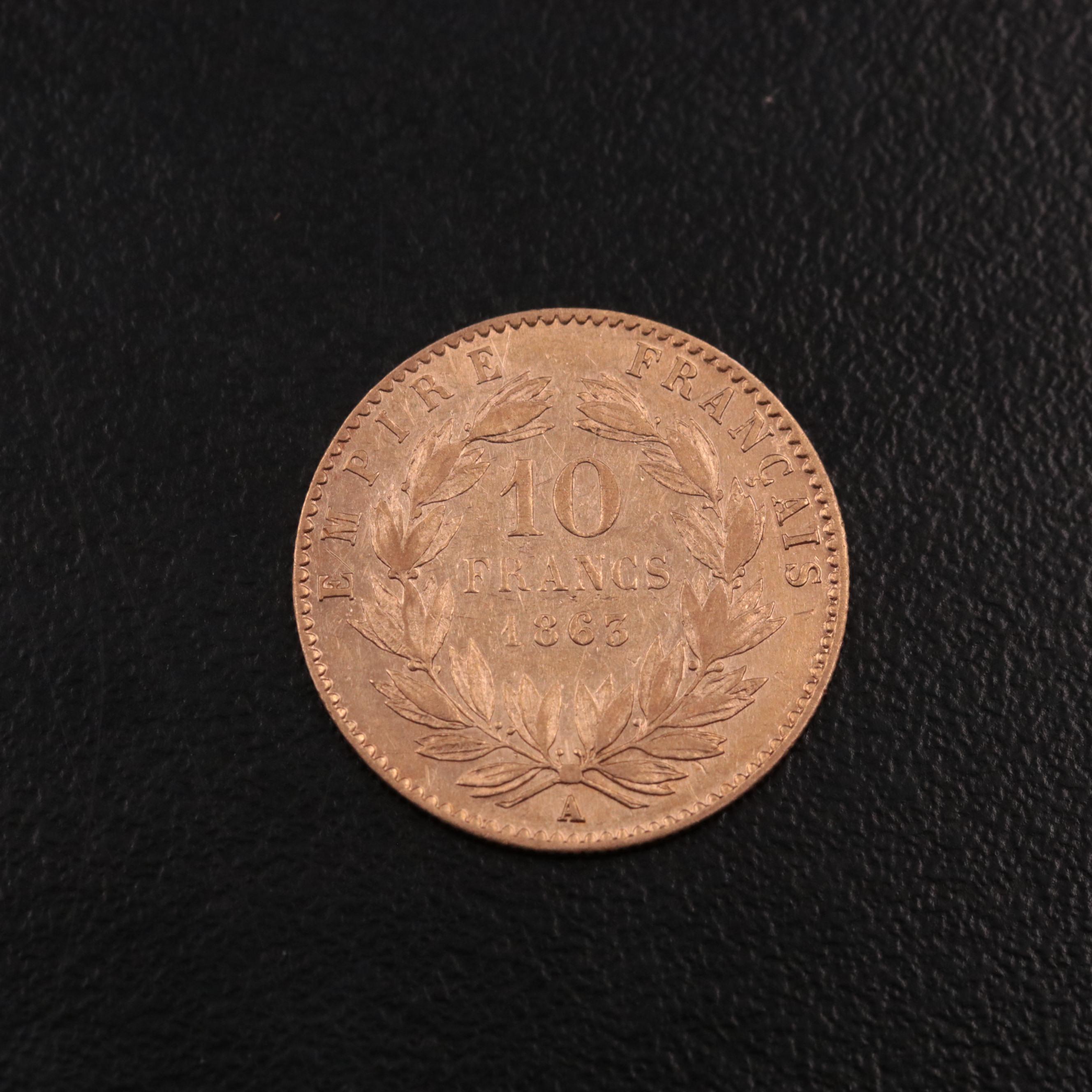 1863-A France 10-Francs Gold Coin