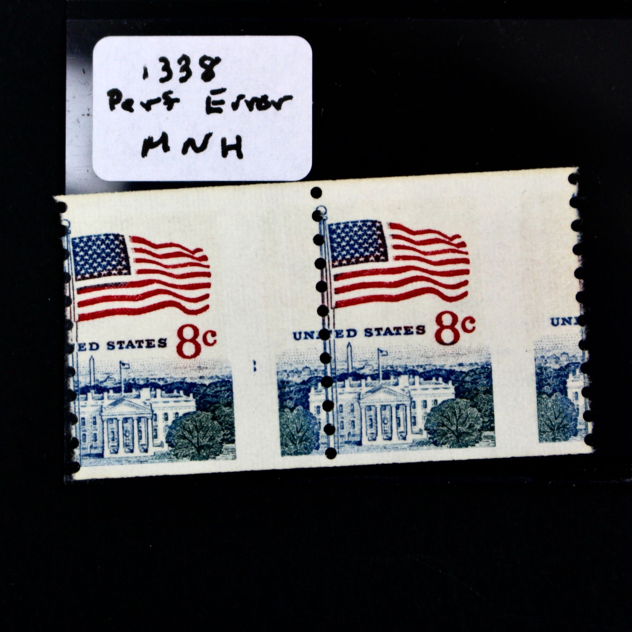 Three Mint Never Hinged Error Postage Stamps