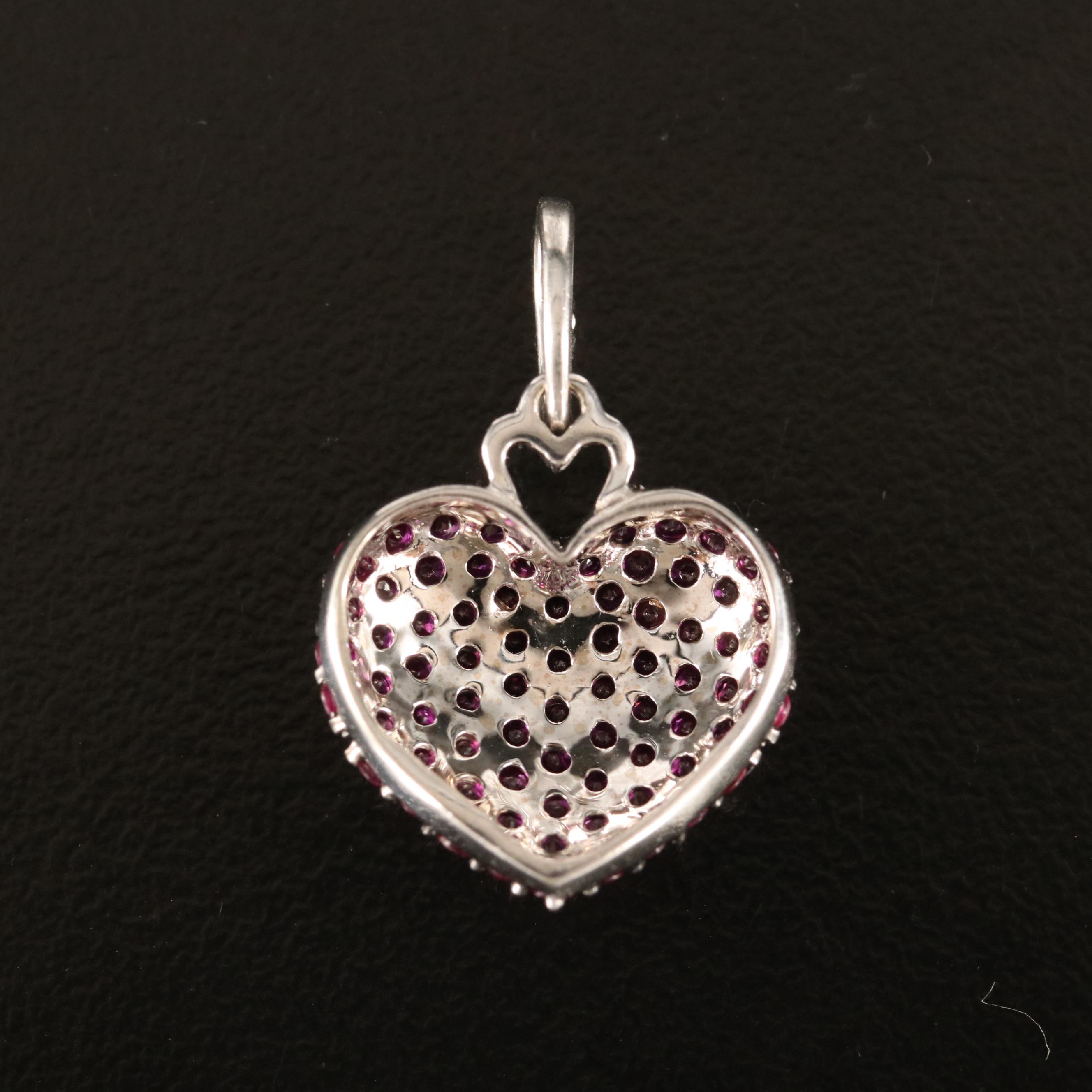 10K Ruby and Diamond Heart Pendant