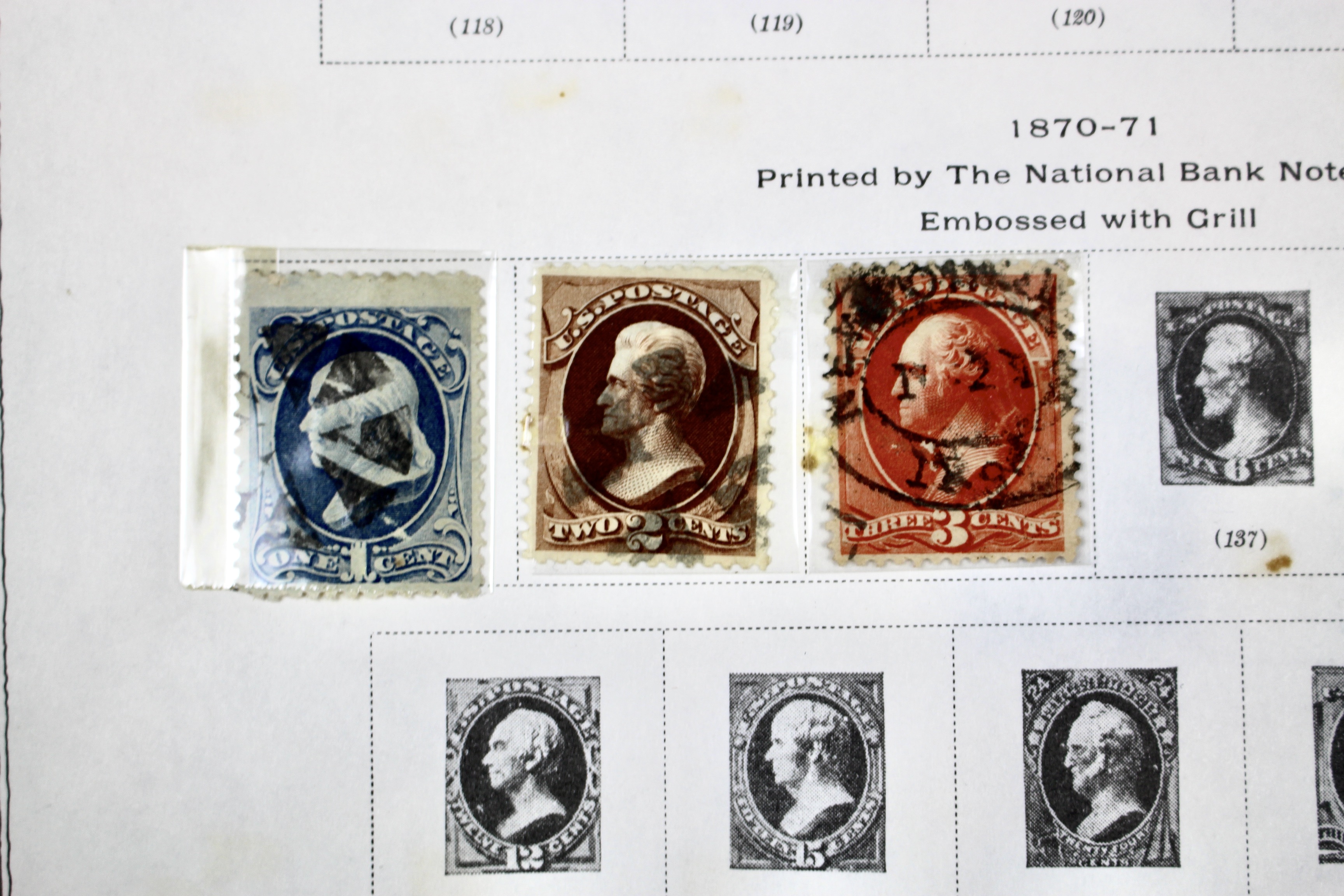 Early U.S. Postage Stamp Collection, 1869 to 1922