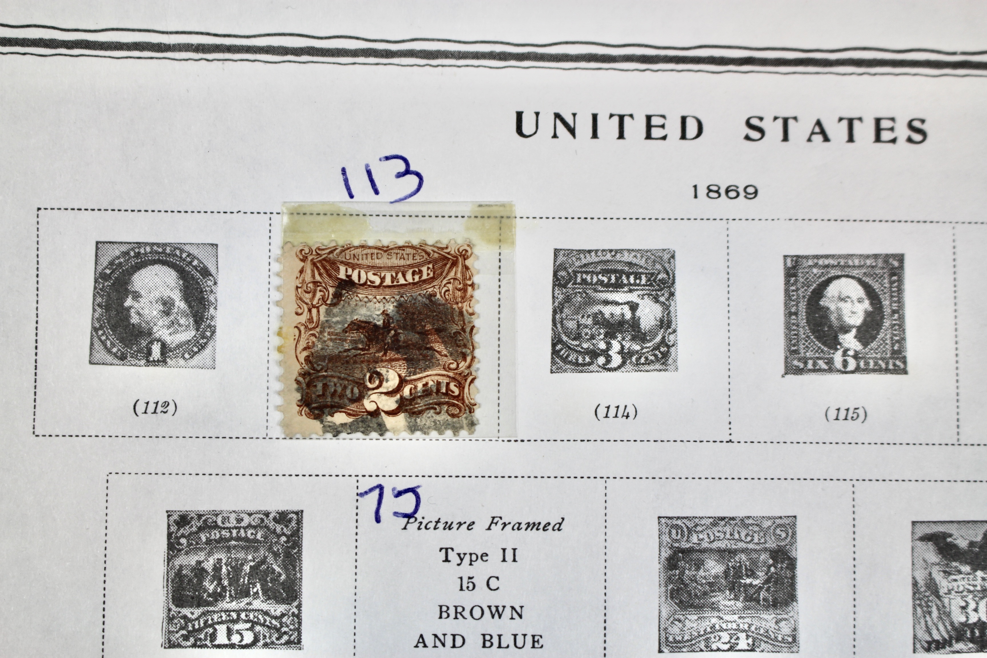 Early U.S. Postage Stamp Collection, 1869 to 1922