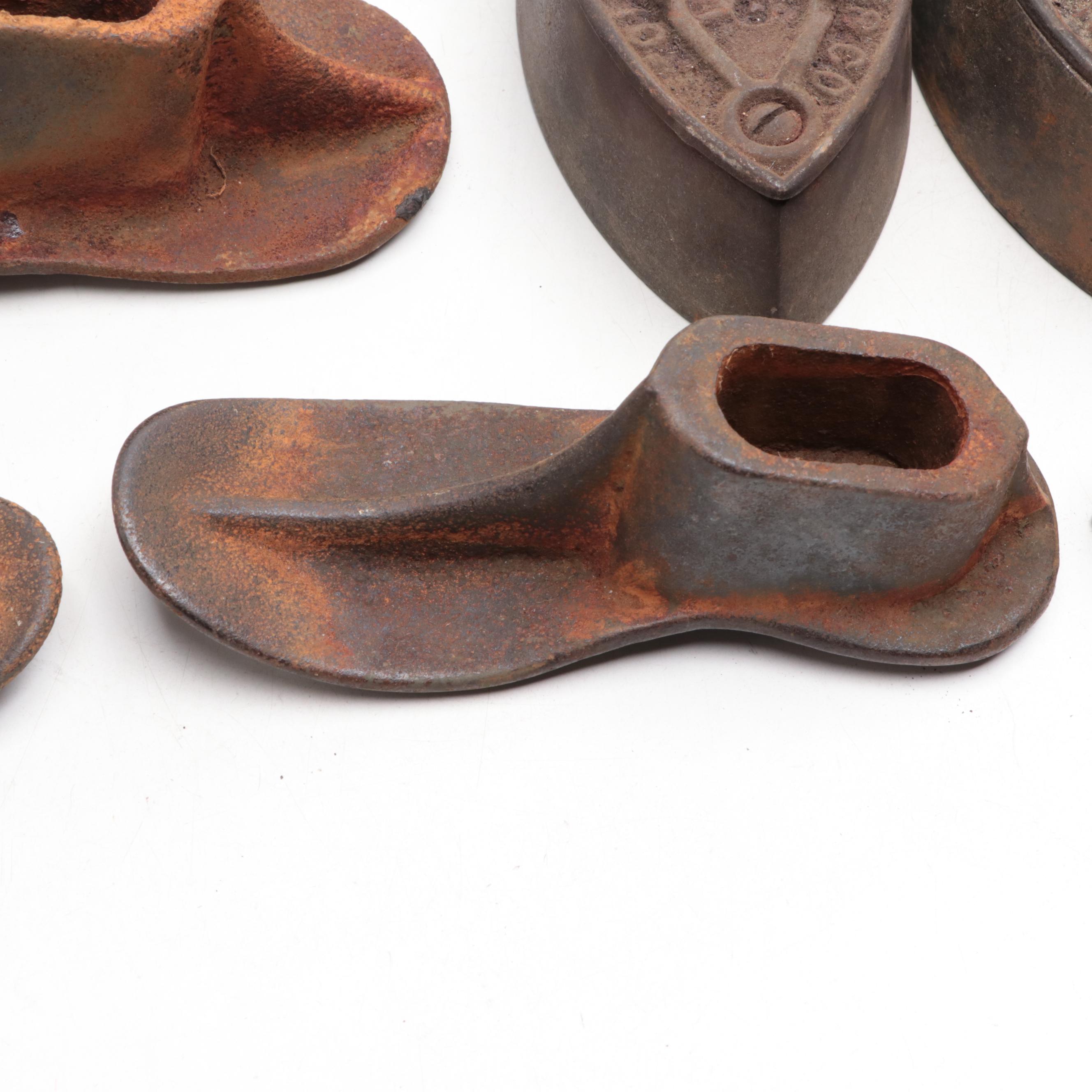 Griswold Cast Iron Frying Pans with Other Cookware, Sad Irons and Shoe Mold