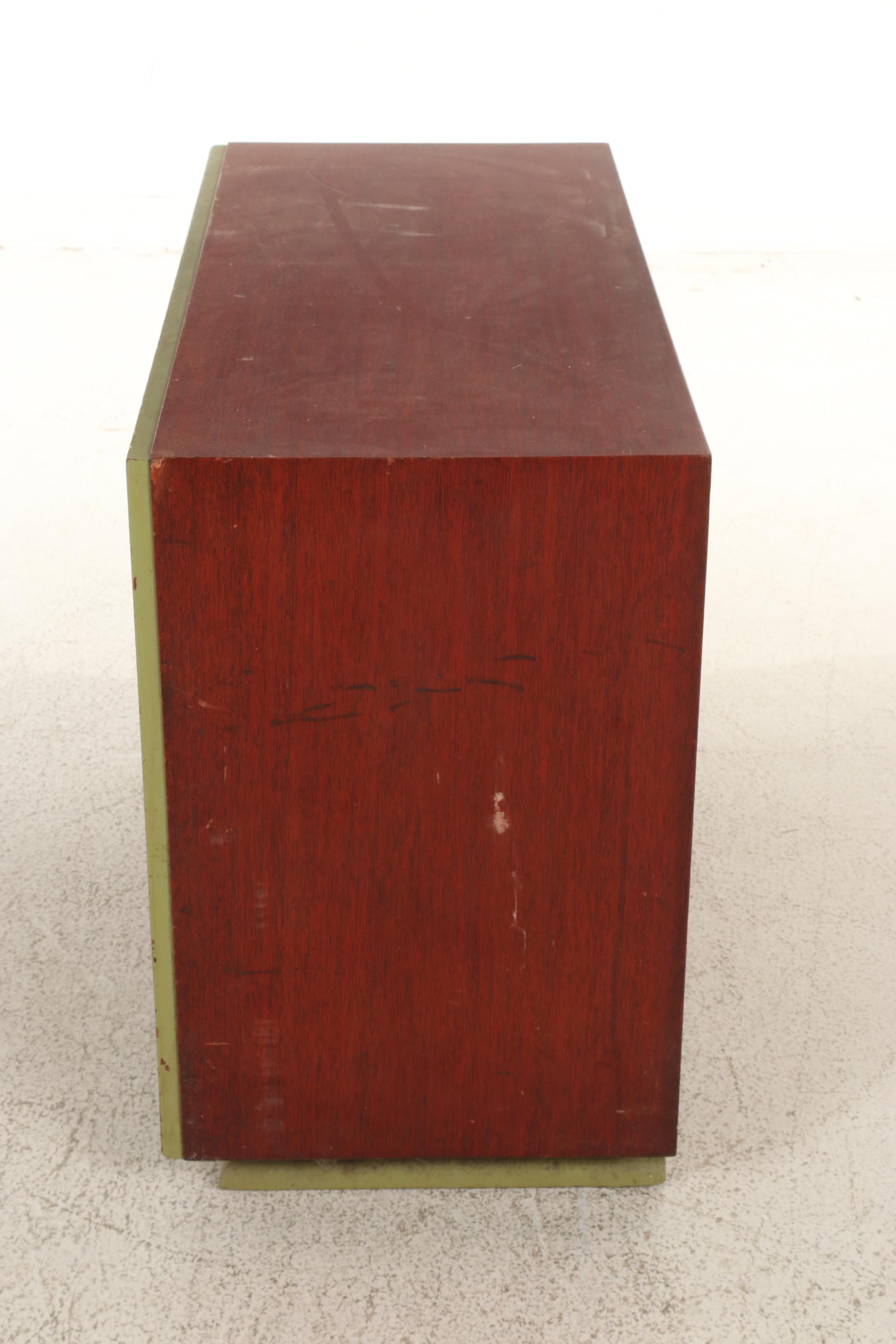 Art Deco Style Paint-Decorated Mahogany Cabinet, 20th Century