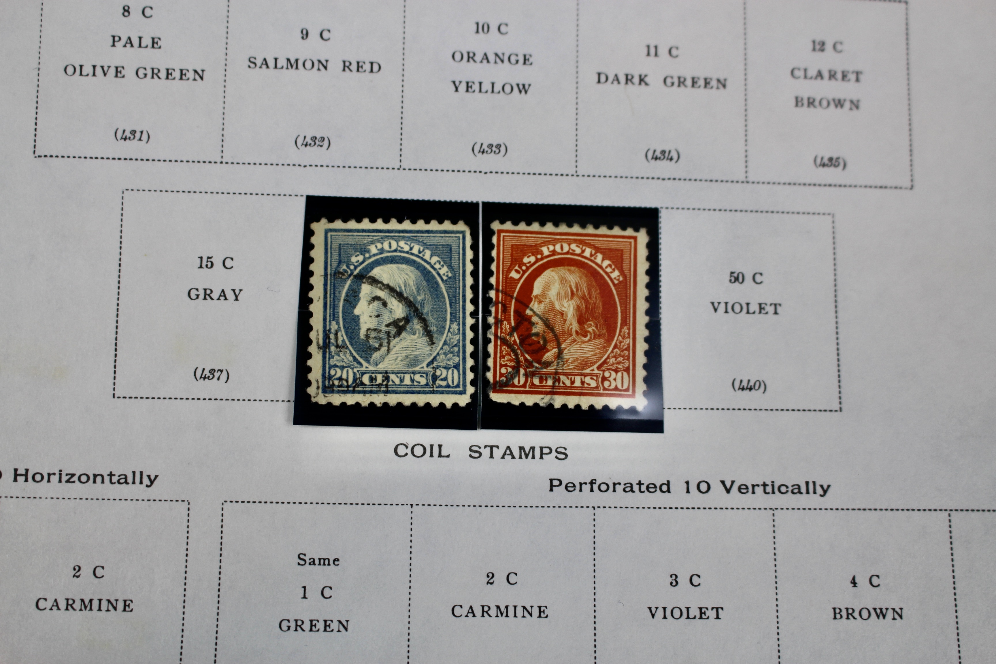 Early U.S. Postage Stamp Collection, 1869 to 1922