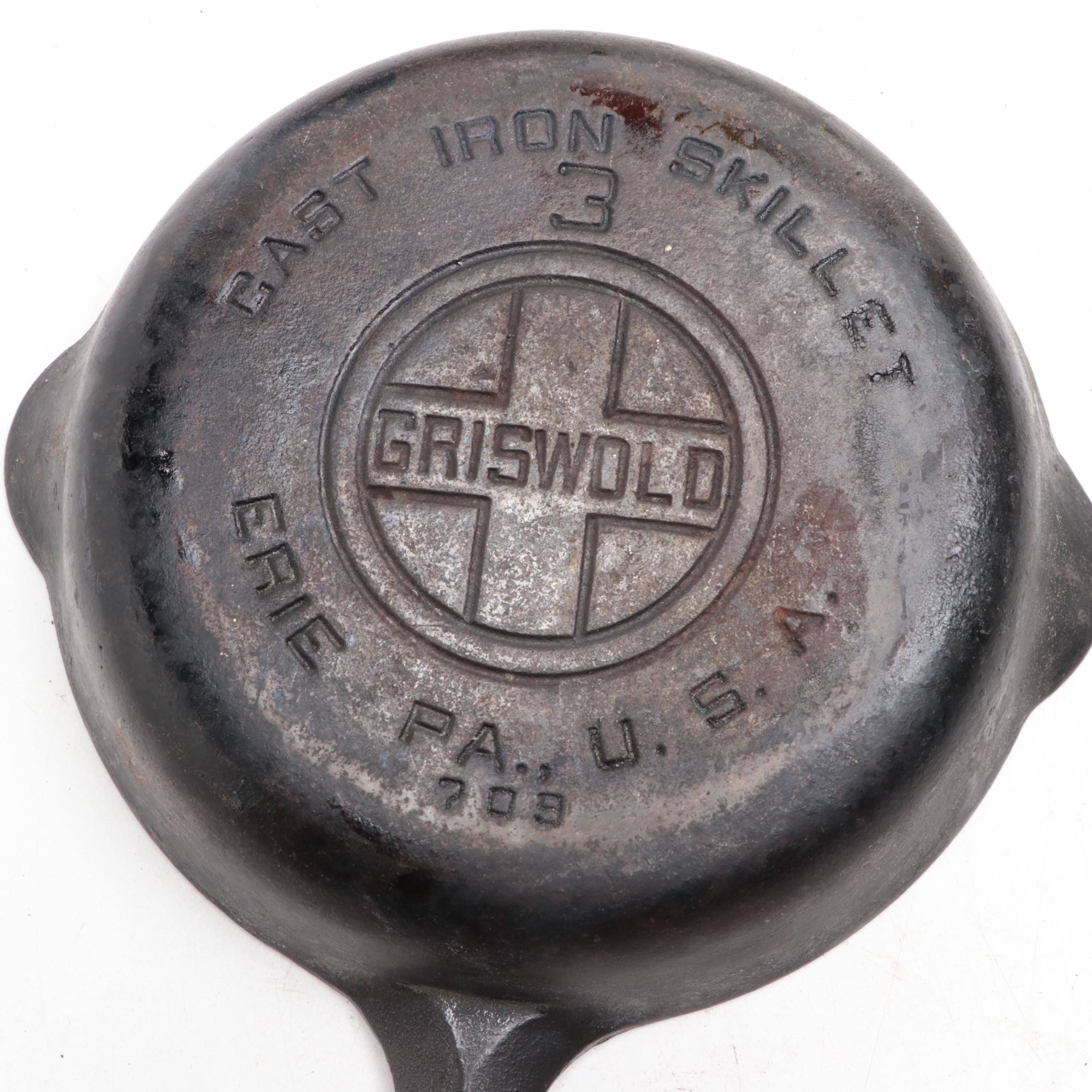 Griswold Cast Iron Frying Pans with Other Cookware, Sad Irons and Shoe Mold
