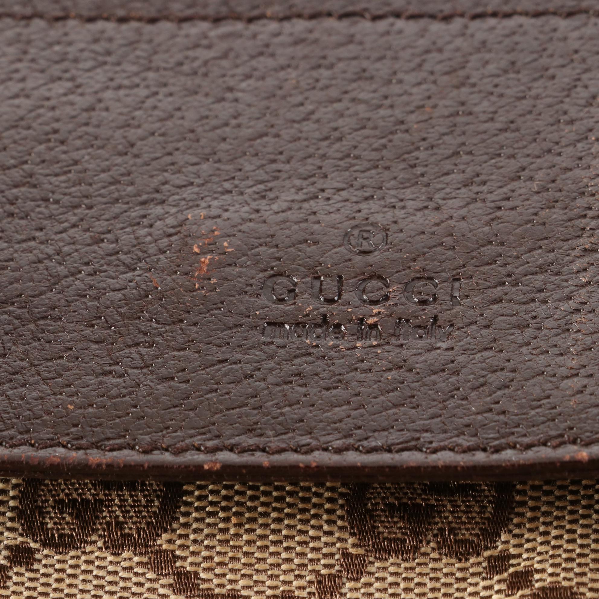 Gucci Belt Bag in GG Canvas and Brown Cinghiale Leather