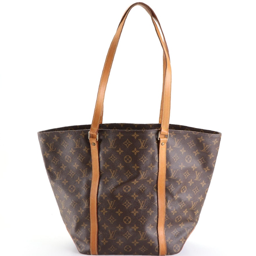 Louis Vuitton Sac Shopping Tote in Monogram Canvas and Vachetta Leather