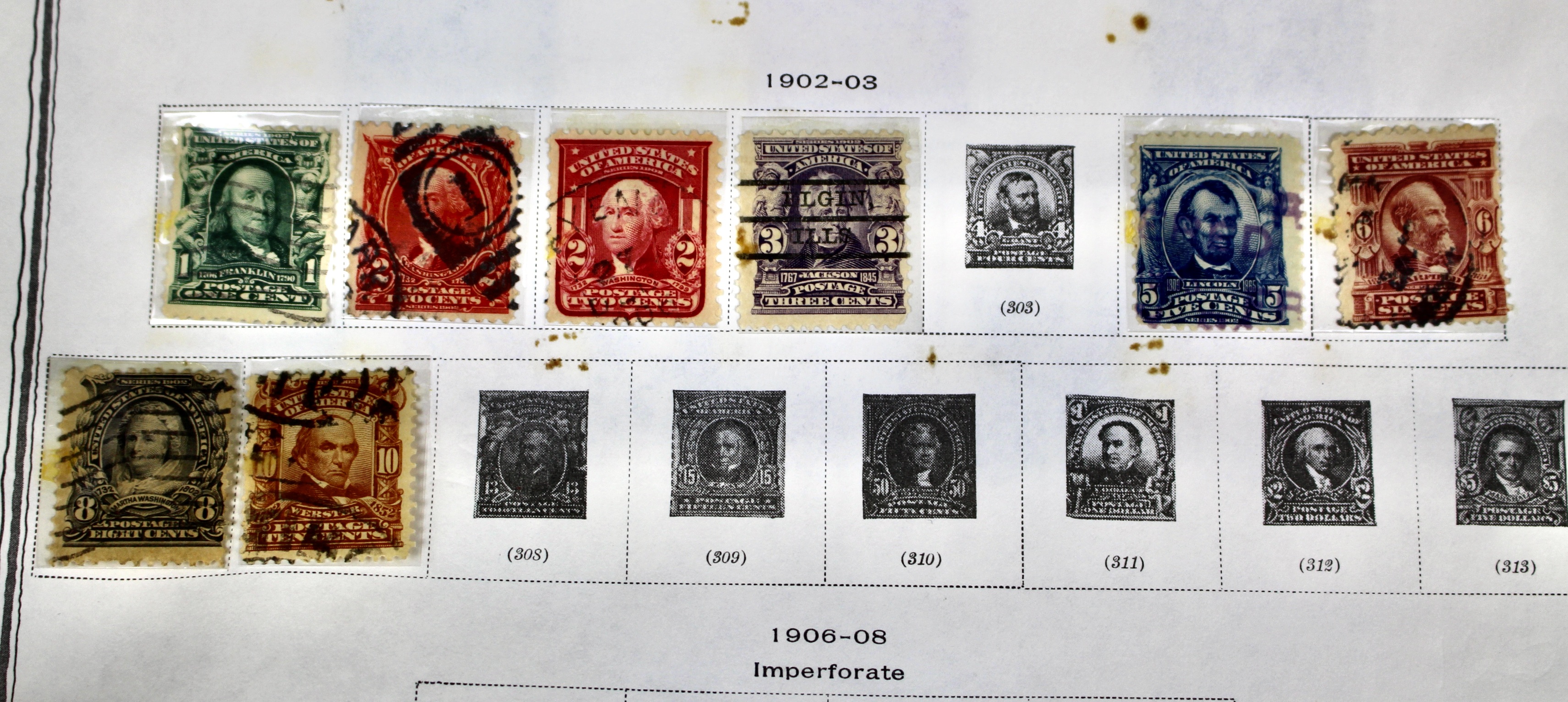 Early U.S. Postage Stamp Collection, 1869 to 1922