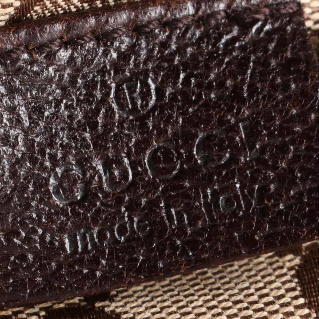 Gucci Belt Bag in GG Canvas and Brown Cinghiale Leather