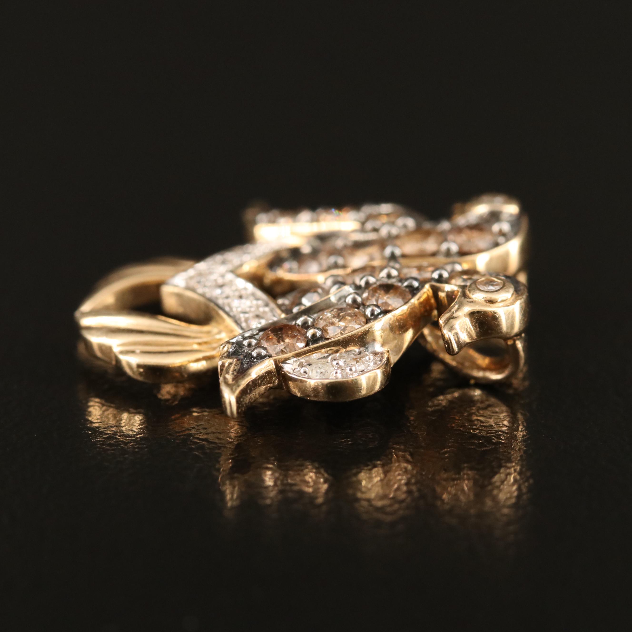 10K 0.79 CTW Diamond Love Birds Pendant