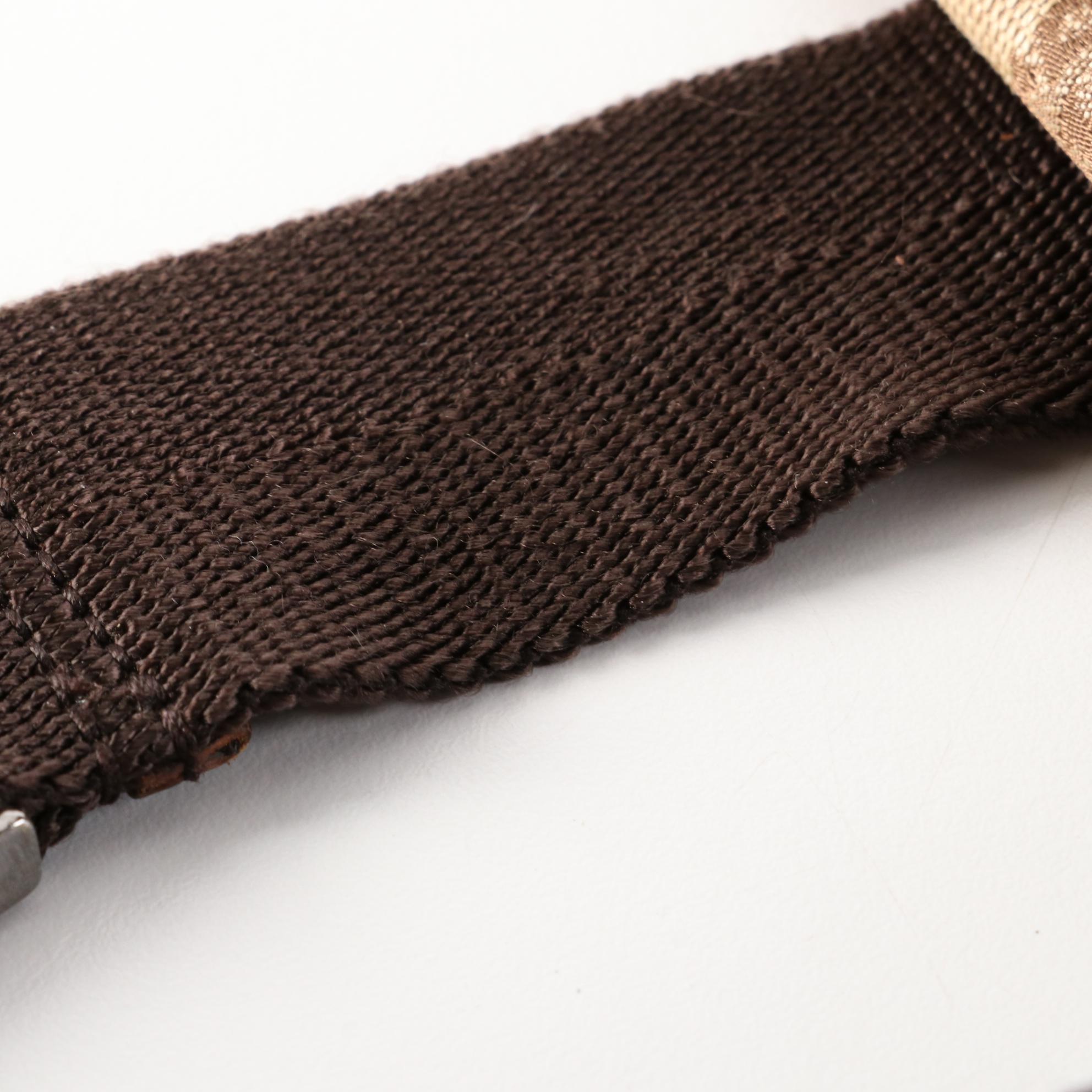 Gucci Belt Bag in GG Canvas and Brown Cinghiale Leather